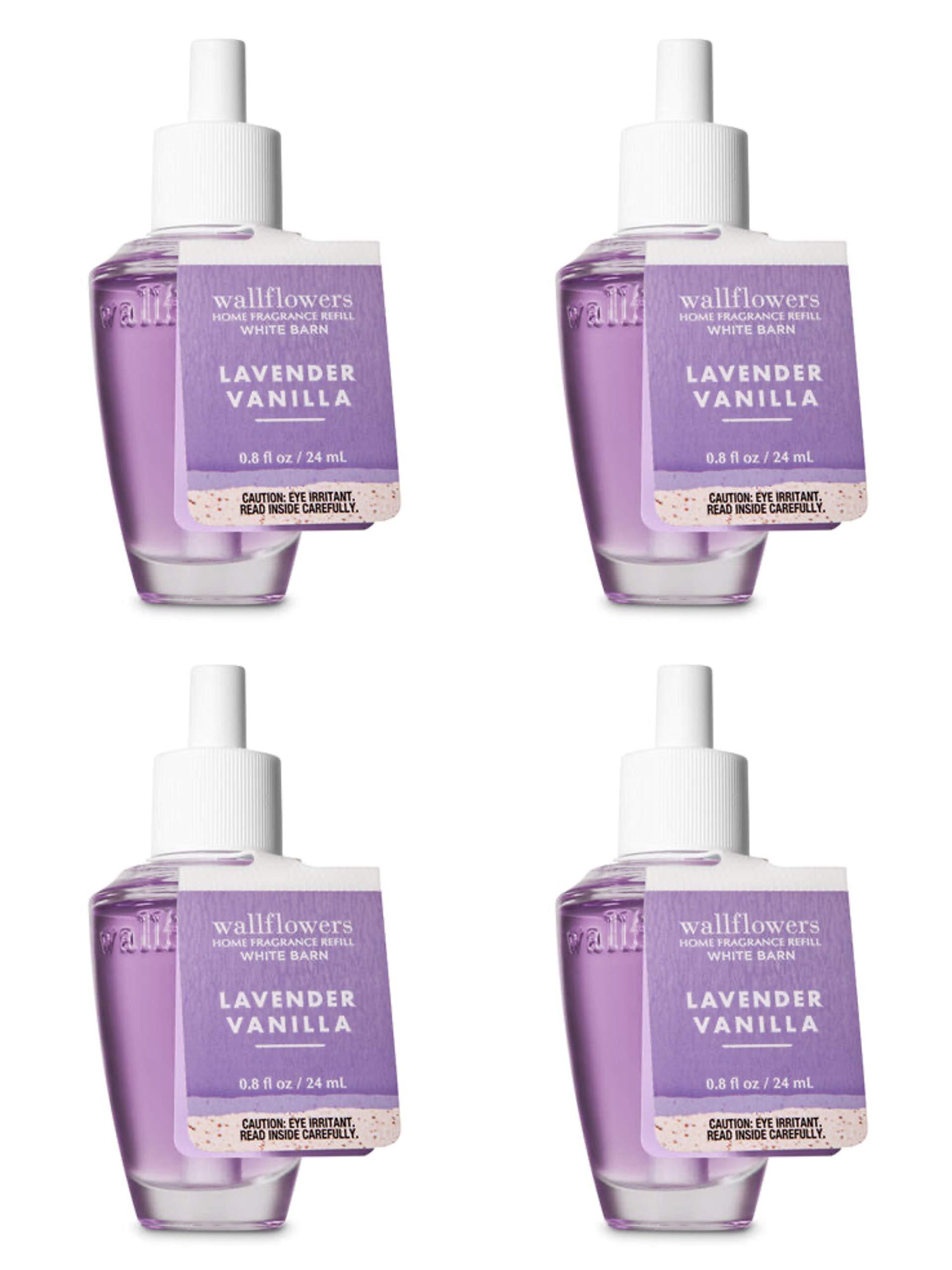 Bath and Body Works 4 Pack Lavender Vanilla Wallflowers Fragrance Refill. 0.8 fl oz.