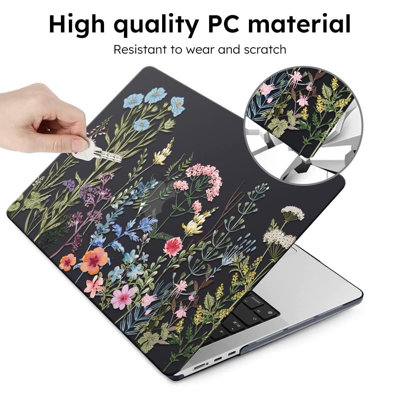 iCasso for MacBook Air 13 inch Case 2025 2024-2022 Release M4 A3240 M3 A3113 A2681 M2 with Liquid Retina Display, Hard Plastic Shell for Mac Air 13.6, TPU Keyboard Cover&Screen Protector, Weeds - Image 4