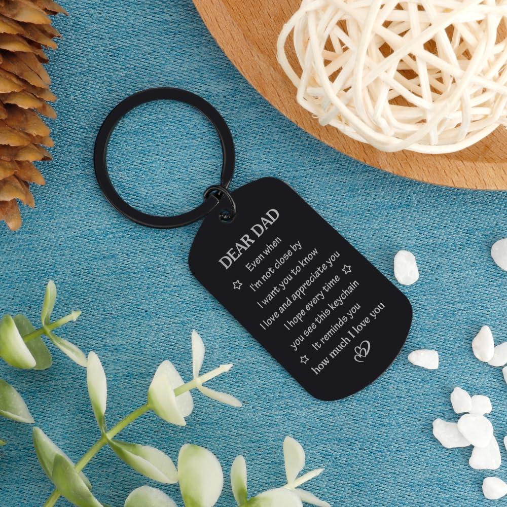 Fodfgxf Father's Day Gifts for Dad from Daughter Son, Drive Safe Keychain Dad Gifts for Birthday Christmas Thanksgiving Father's Day Keychain Gift for Husband from Wife - Image 7