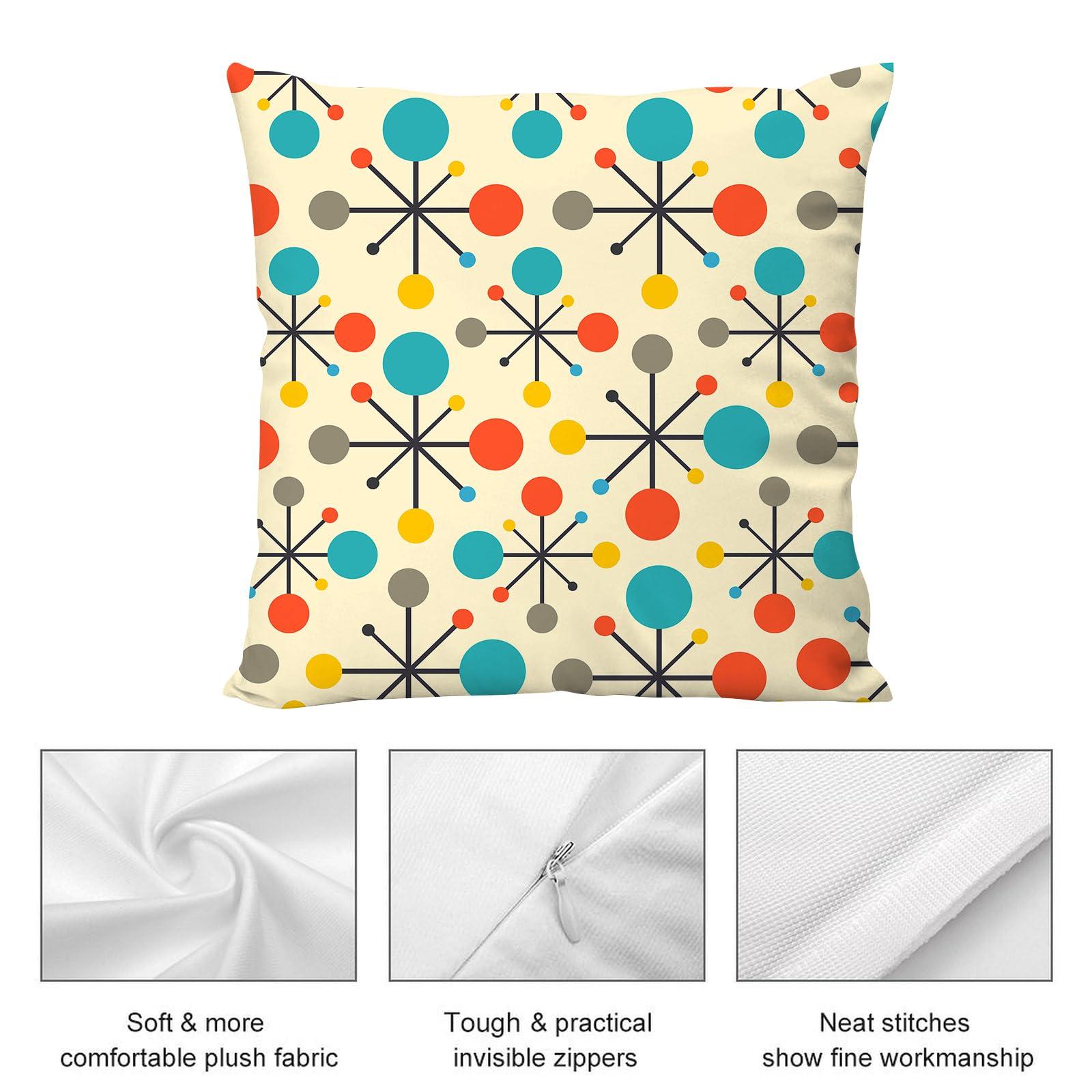 Waiyear Mid Century Modern Atomic Throw Pillows Covers 18"x18" Set of 2, Retro Decorative Pillow Cases for Couch Sofa Living Room,Yellow Cushion Covers - Image 6