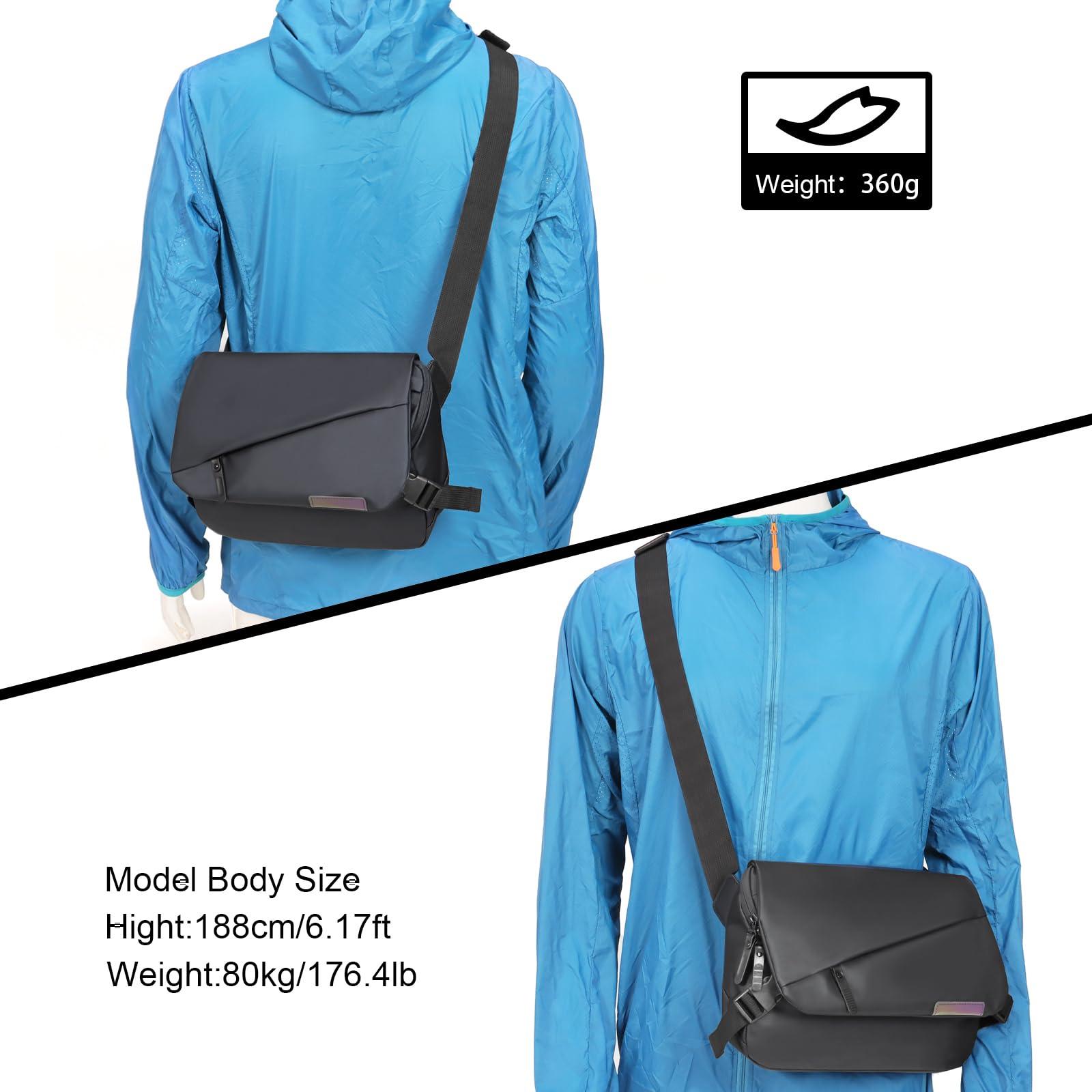Lemuvlt Waterproof messenger bag shoulder bag mens purse pad phone crossbody bag for Commuting,12 x 8 x 3 in - Image 3