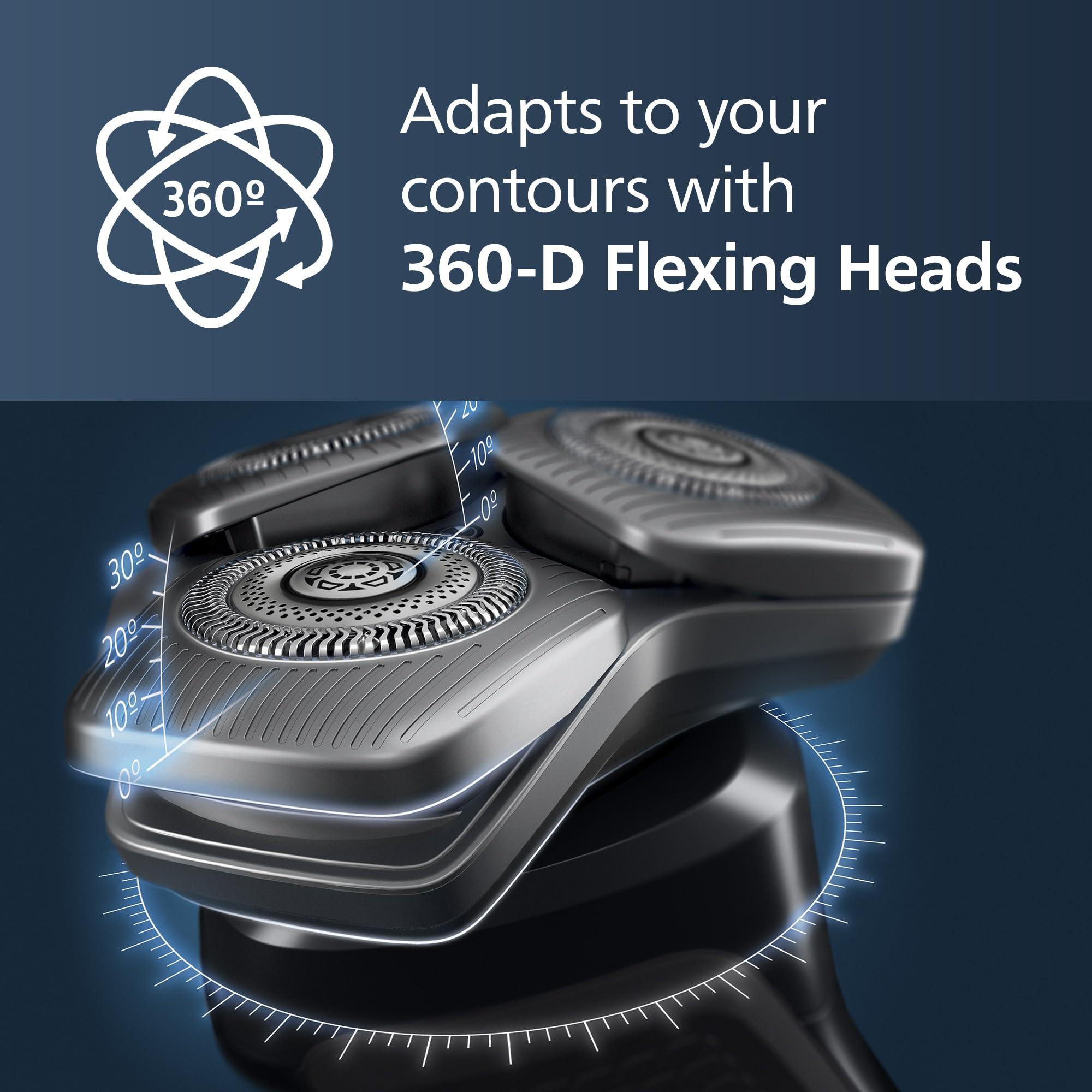 Philips Norelco 9400 Rechargeable Wet/Dry Electric Shaver with SenseIQ and Comfort Glide Ring Technology, Battery Powered, Silver, S9502/83 - Image 4