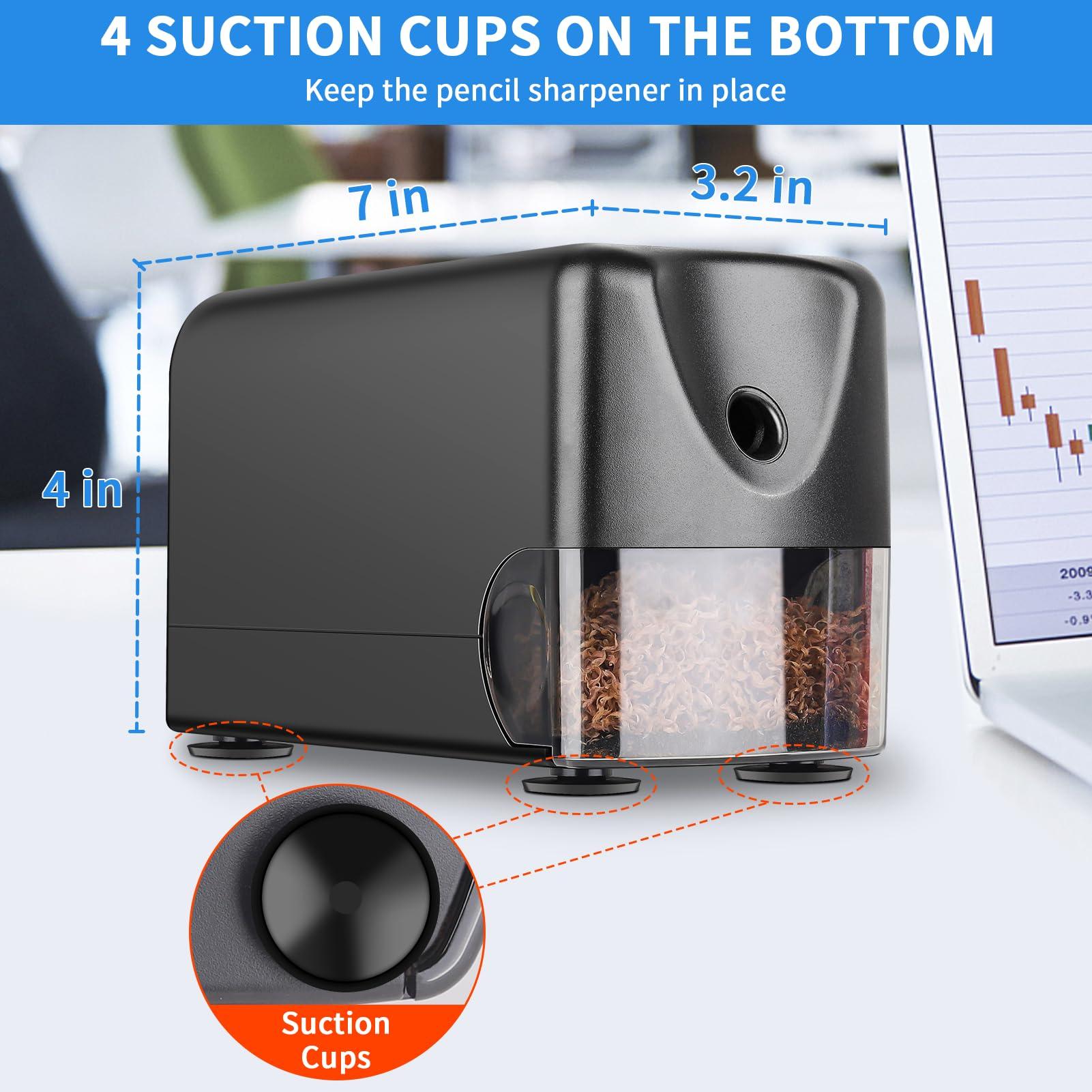 AFMAT Heavy Duty Electric Pencil Sharpener, Auto Stop Classroom Pencil Sharpeners for 6-11mm No.2/Colored Pencils, Pencil Sharpener for Large Pencils, Sharp Point, Save Pencils, Teachers Must Haves - Image 6