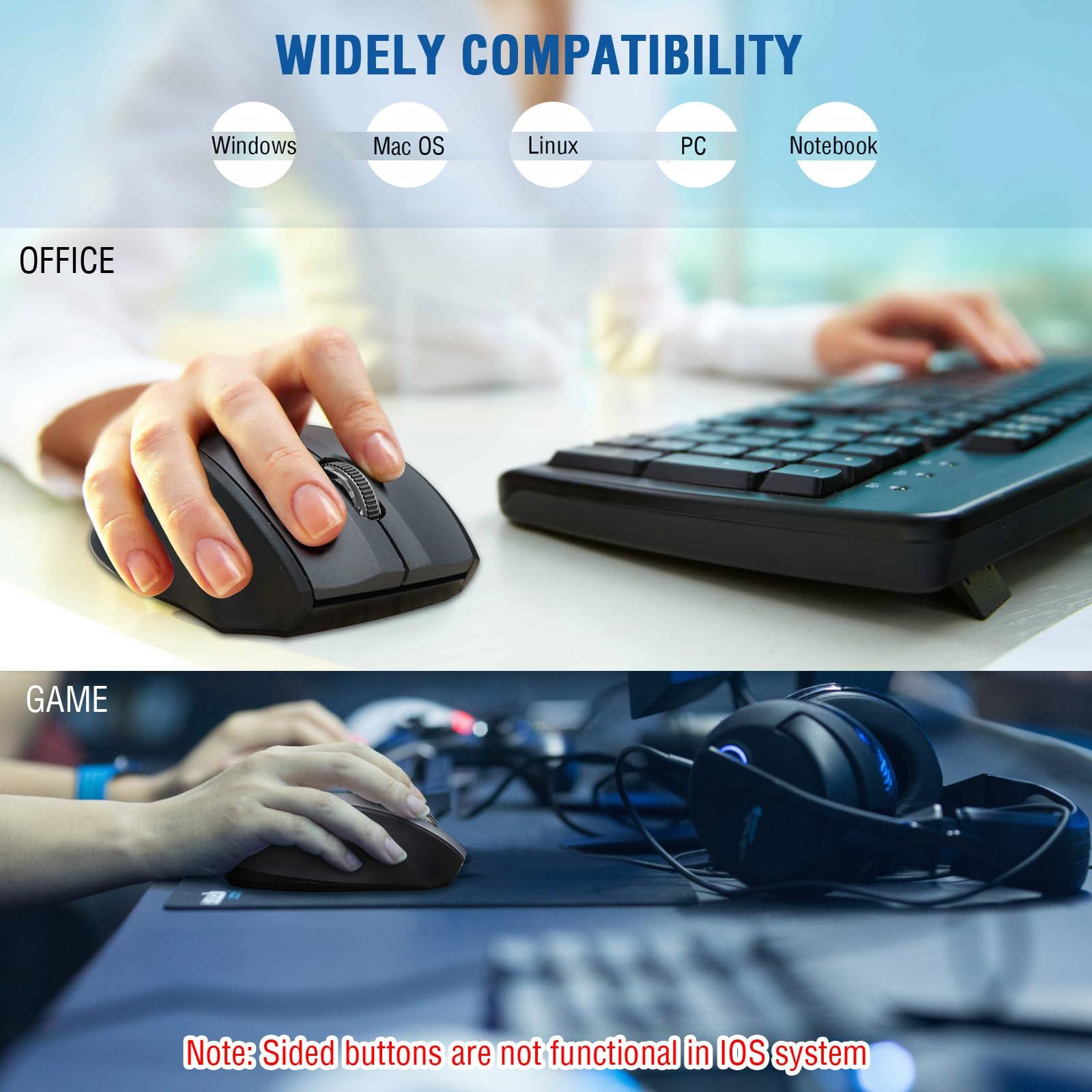 E-YOOSO Wireless Mouse for Laptop, Portable Optical Computer Mouse, 6 Buttons, Cordless 2.4GHz with USB Receiver, 5-Level 4800 DPI, 18 Months Battery Life, for PC, Chromebook, Windows, Mac - Image 7