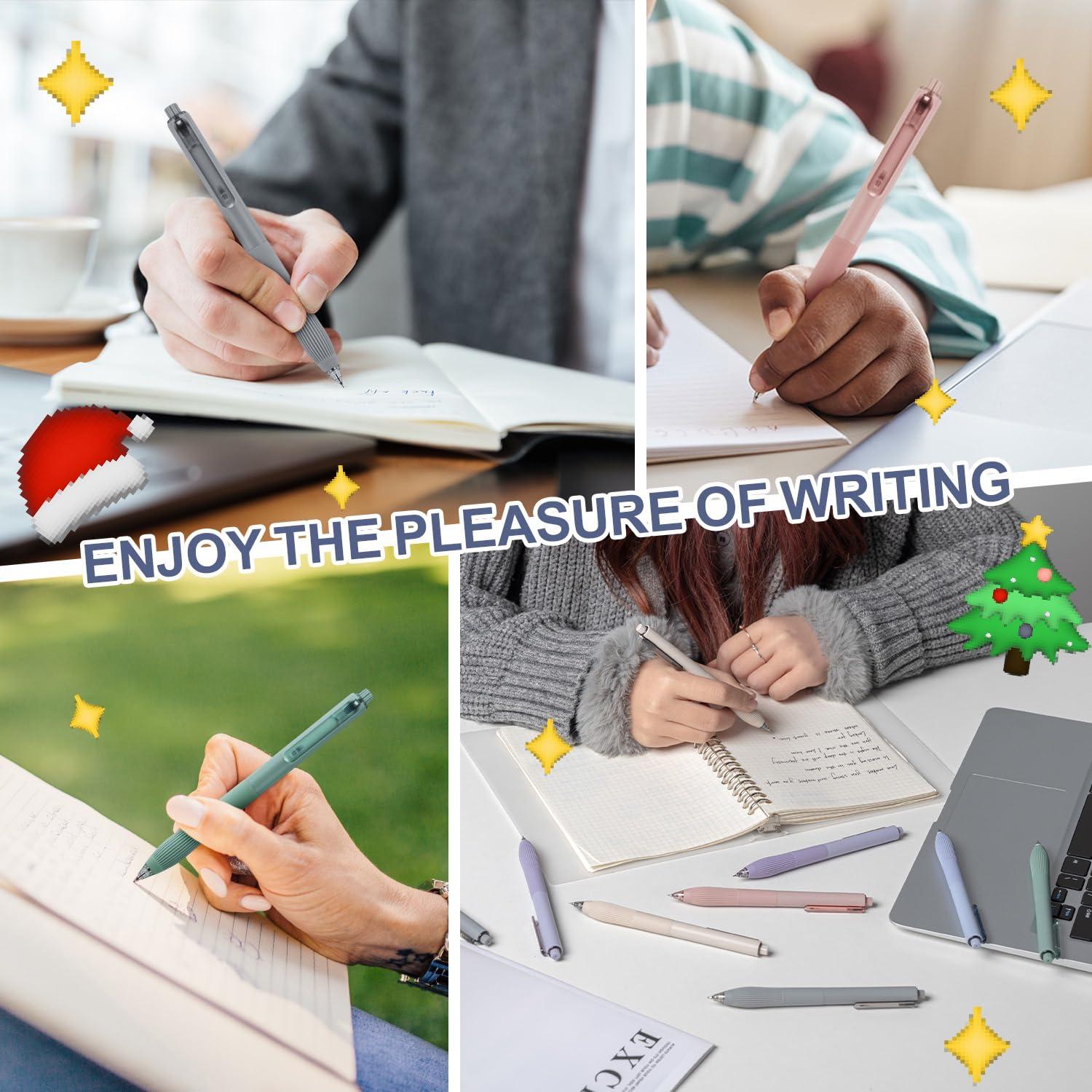 Linbsunne Gel Pens Black Ink Pens for Office 0.5mm Fine Point Pens Smooth Writing Retractable Work Pen (12-count) - Image 4