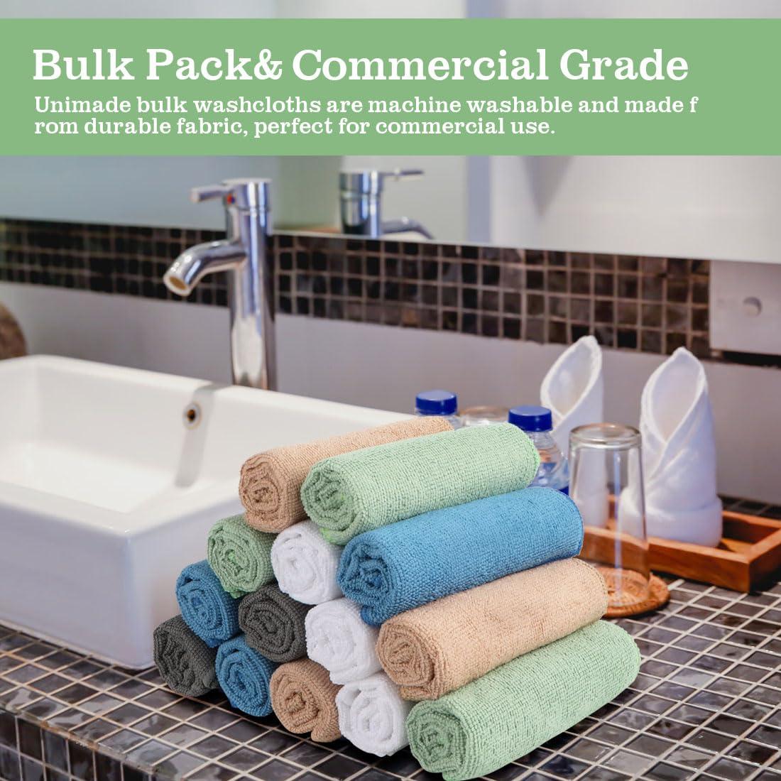 UNIMADE Washcloths Bulk 200 Pack Face Towels (12" x 12"), Highly Soft Wash Cloths and Hand Towels, Fast Drying Multi-Purpose Microfiber Cleansing Cloths for Bathroom, Hotel, Spa, and Salon -Multicolor - Image 5