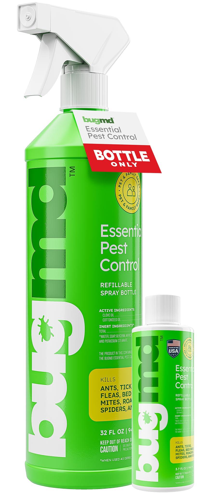 BugMD Ant Killer & Bug Spray Concentrate 3.7 oz and Empty Refillable Spray Bottle 32 oz.