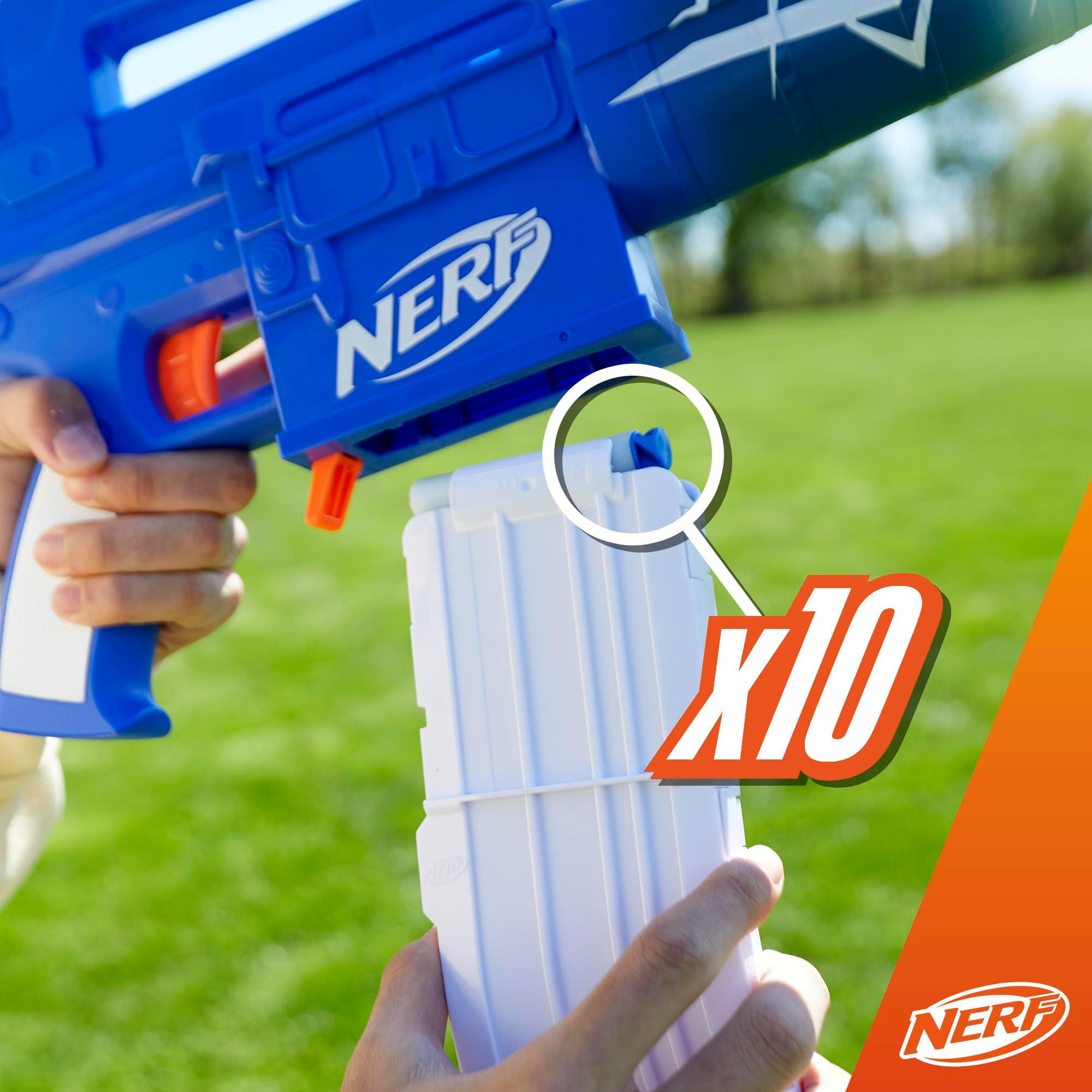 Nerf Fortnite Blue Shock Blaster, 10-Dart Clip, 10 Elite Nerf Darts, Includes Bonus Code to Unlock The Beat Wrap in The Game, Motorized Dart Blaster - Image 4