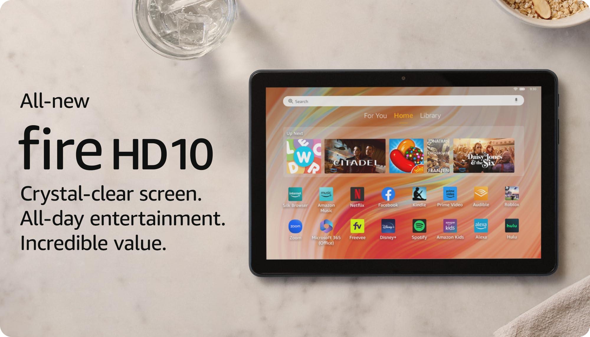 Amazon Fire HD 10 tablet (newest model) built for relaxation, 10.1" vibrant Full HD screen, octa-core processor, 3 GB RAM, 32 GB, Black - Image 8