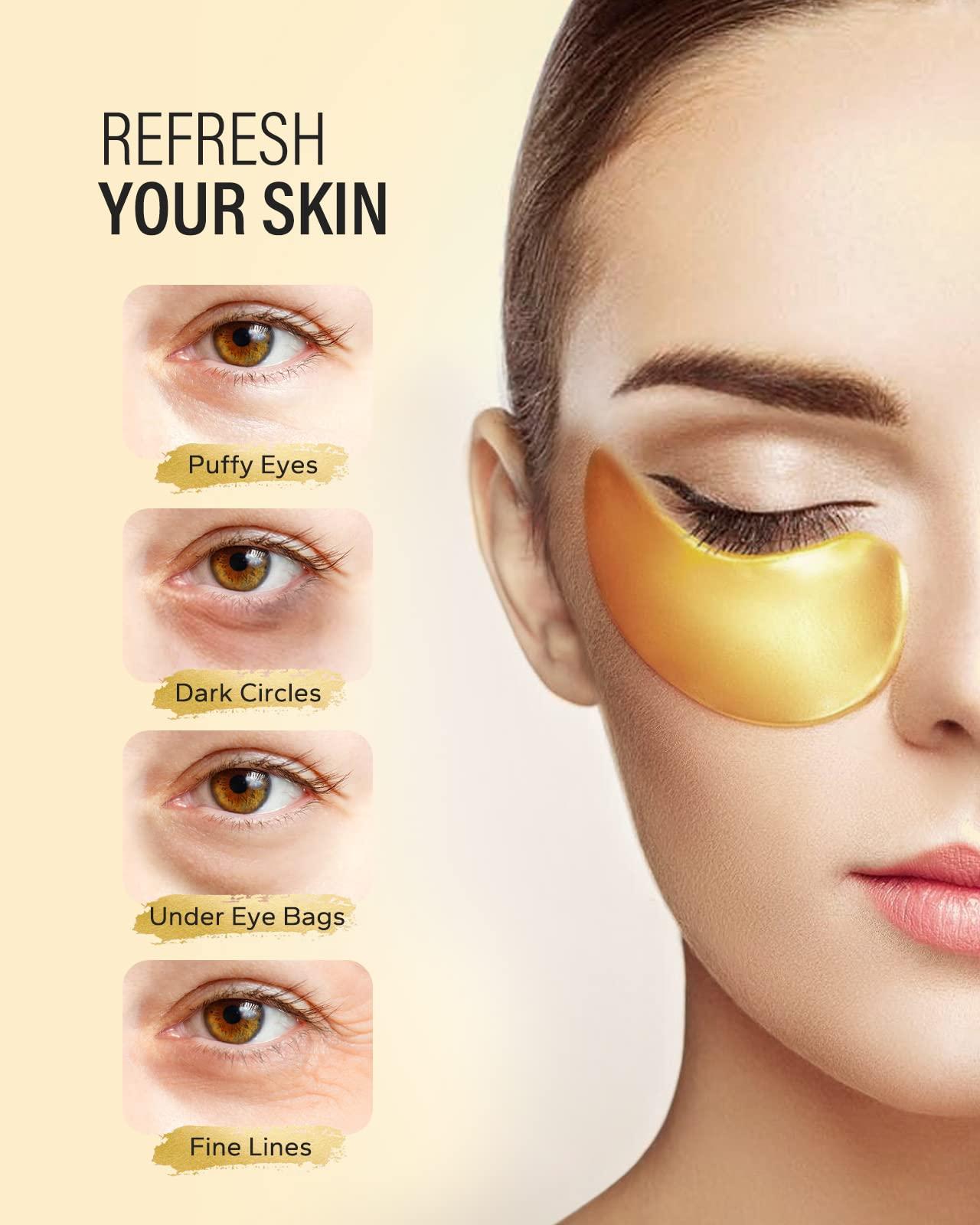 Maskiss 24k Gold Under Eye Patches (50 Pairs), eye mask, Collagen Skin Care Products, Eye Patches for Puffy Eyes, eye masks for dark circles and puffiness - Image 2