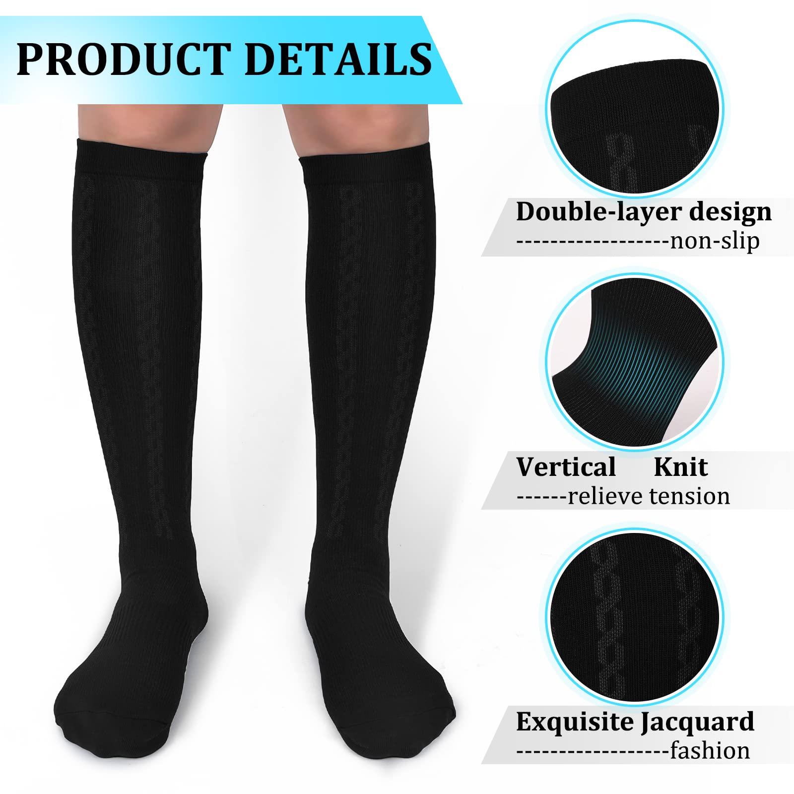 30-40mmHg Medical Graduated Compression Socks for Women&Men Circulation-Knee High Socks for Support,Hiking,Running - Image 4