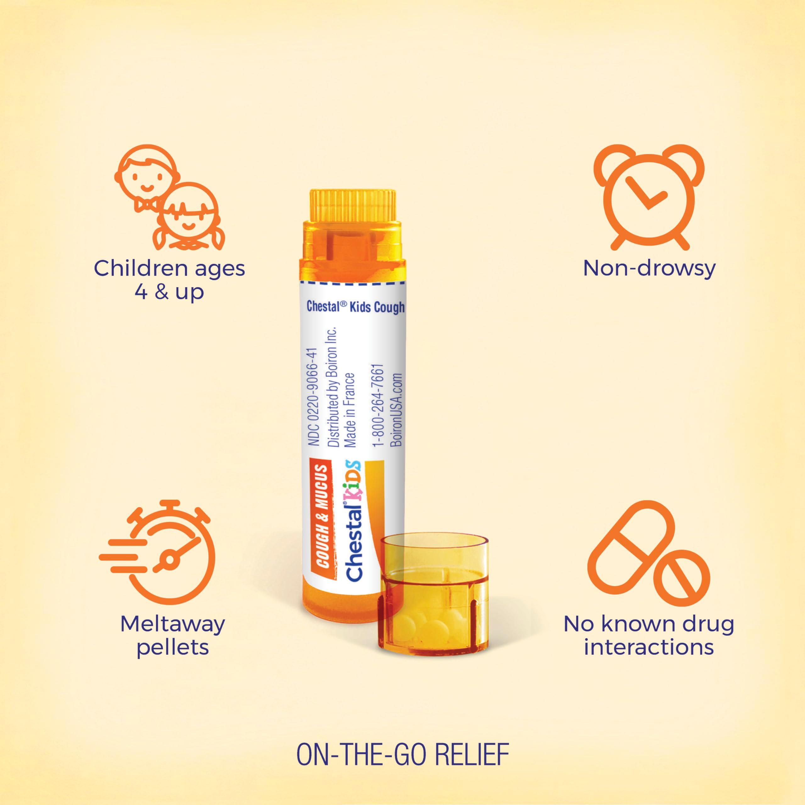 Boiron Chestal Kids Pellets for Cough and Mucus Relief, Nasal or Chest Congestion, and Sore Throat Relief - 2 Count (160 Pellets) - Image 4