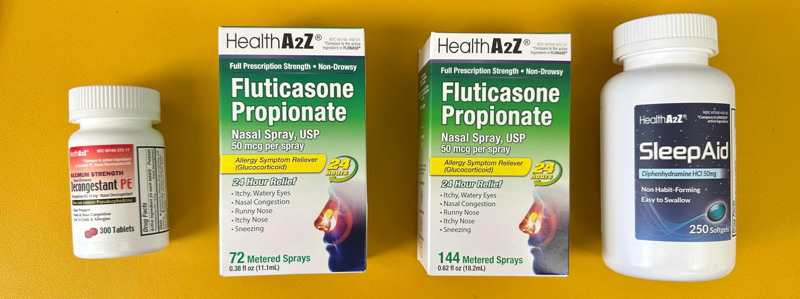 HealthA2Z® Fluticasone Propionate Nasal Spray | 50 mcg per Spray | 24 Hour Allergy Relief | 144 Sprays | 0.62 fl oz. (18.2mL) (0.62 fl oz. (Pack of 1)) - Image 5
