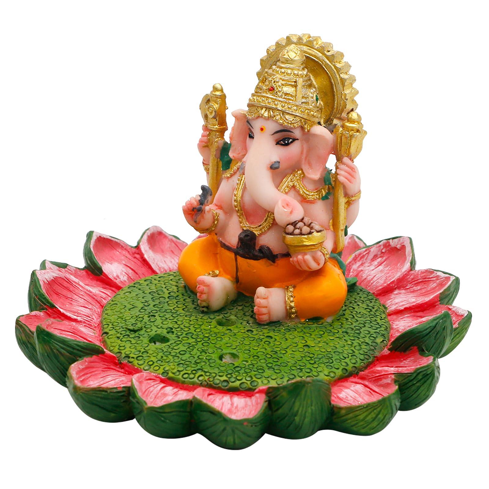 alikiki Hindu God Ganesha Idol Statue - 3.8" L Ganesh Incense Burner/Holder India Ganapati Pooja Item Home Office Temple Mandir Shrine Altar Diwali Puja Decor Ideal Gifts for Indian Friend Relative - Image 7