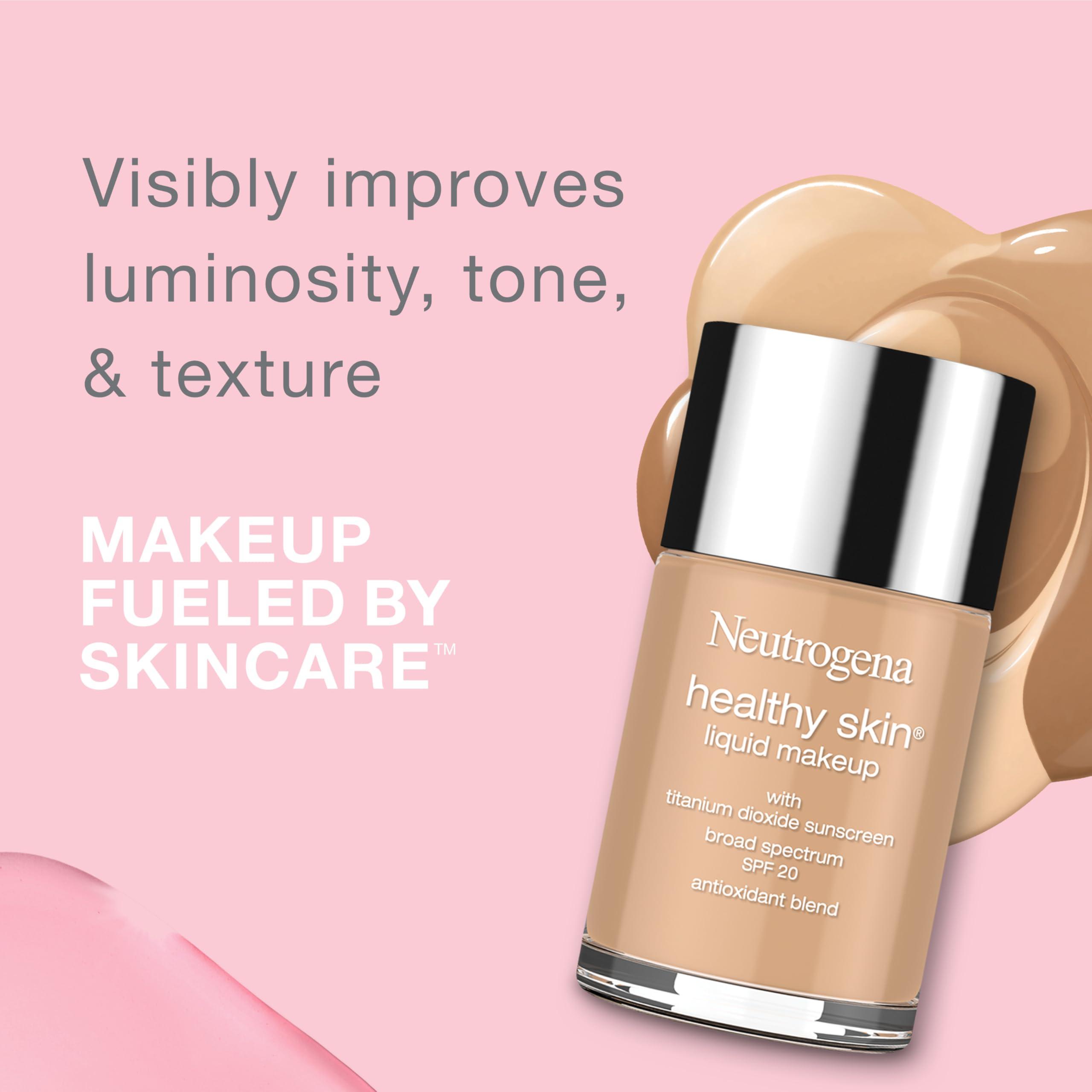 Neutrogena Healthy Skin Liquid Makeup Foundation with Broad Spectrum SPF 20 Sunscreen, Medium Coverage Foundation with Nourishing Pro-Vitamin B5, Buff 30, 1 fl. oz - Image 2