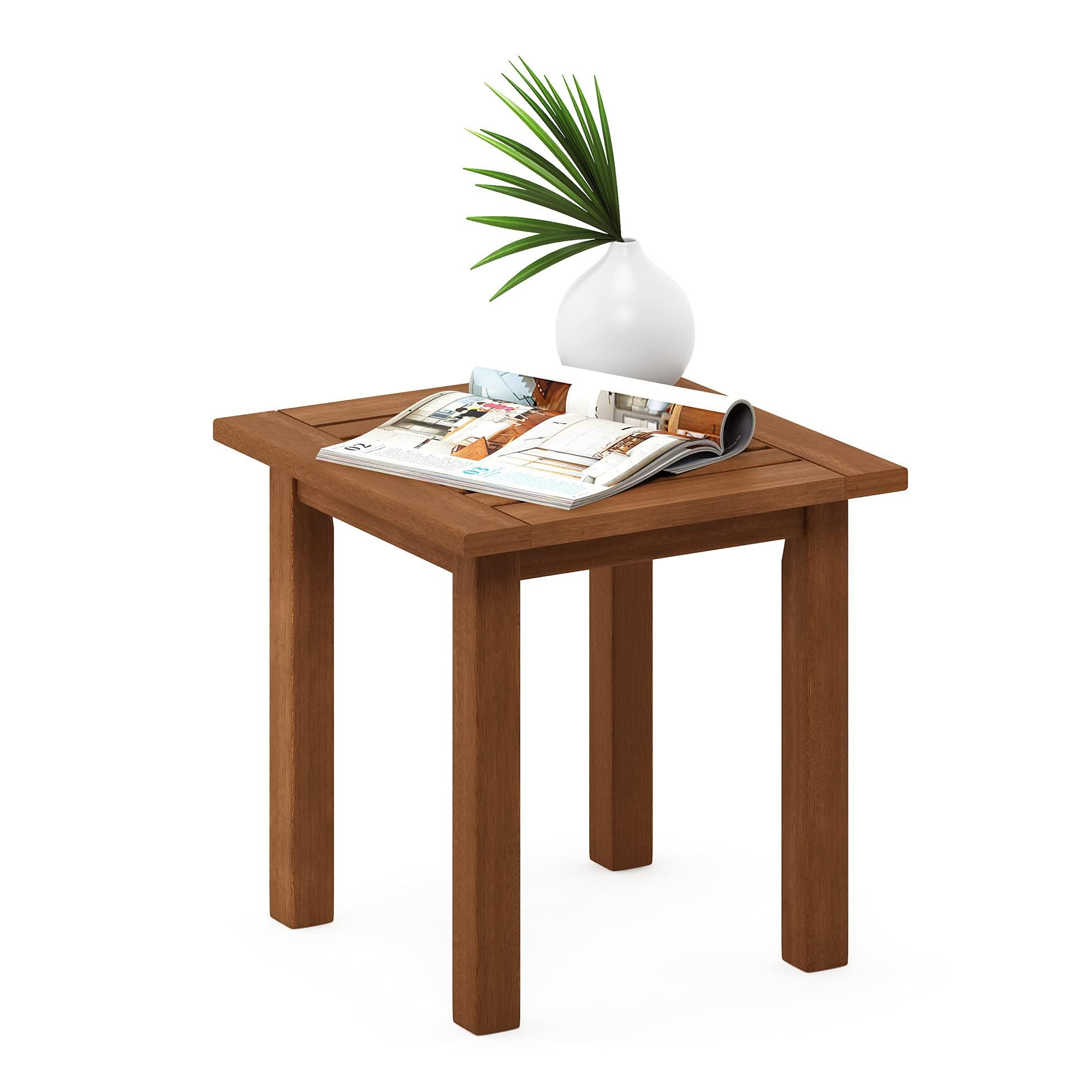 Furinno FG18506 Tioman Hardwood Patio Furniture Outdoor End Table, Natural - Image 4