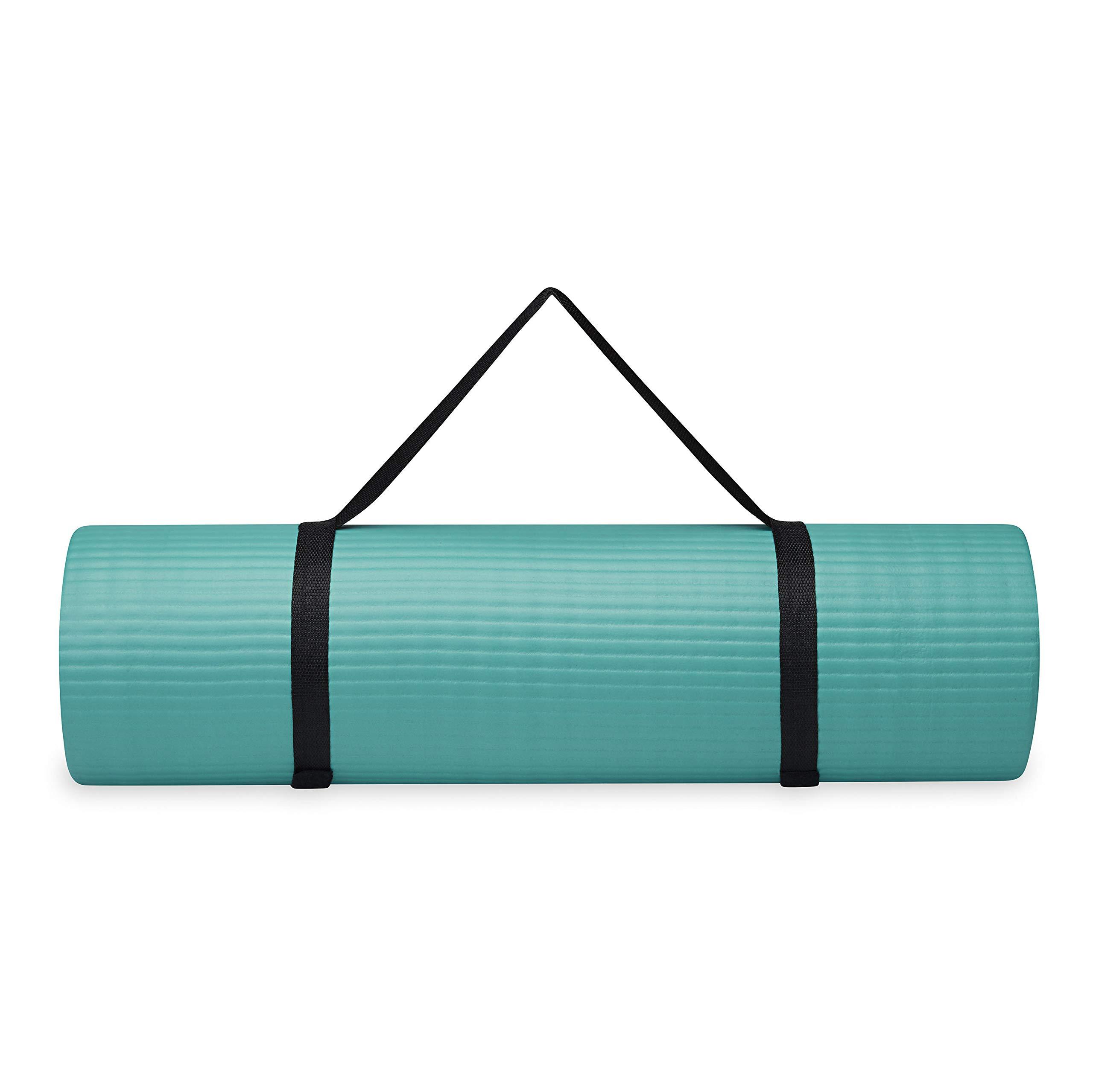 Gaiam Essentials Thick Yoga Mat Fitness & Exercise Mat with Easy-Cinch Yoga Mat Carrier Strap, 72"L x 24"W x 2/5 Inch Thick - Image 8