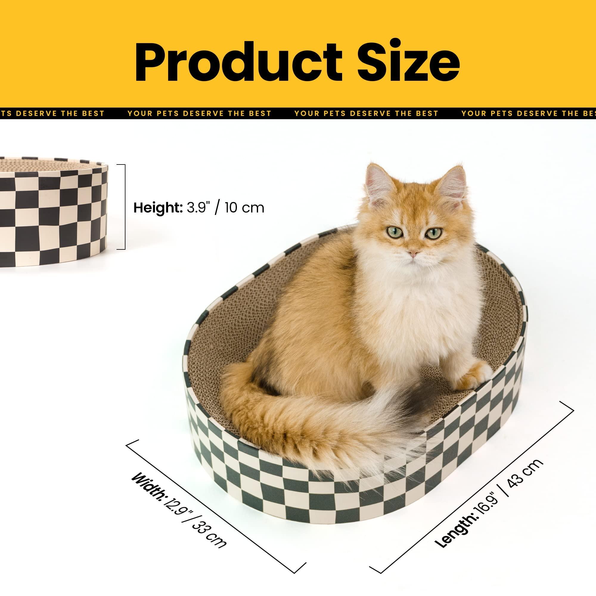 Conlun Cat Scratcher Cardboard,2 in 1 Oval Cat Scratch Pad Bowl for Indoor Kitty Grinding Claw,Round Kittens Scratching Board Corrugated Lounge Pet Beds&Furniture Protector for Couch&Carpets&Sofas - Image 8