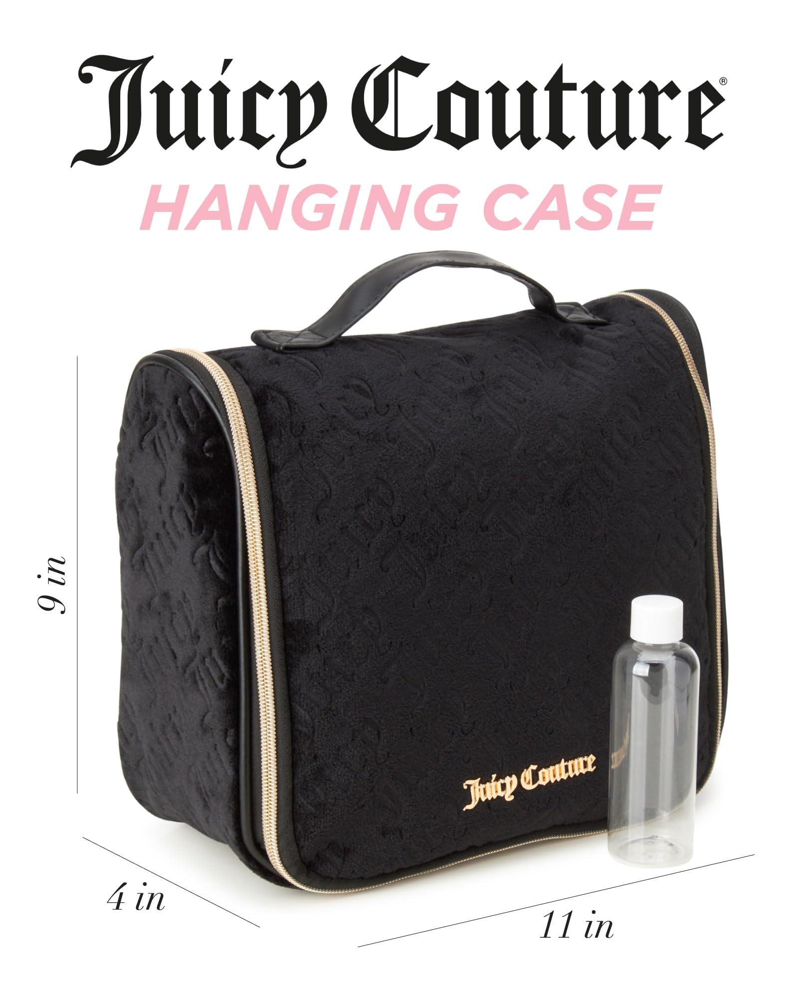 Juicy Couture Women's Cosmetics Bag - Hanging Travel Makeup and Toiletries Kit - Makeup Accessories Organizer Case with Hook, Size One Size, Black - Image 2