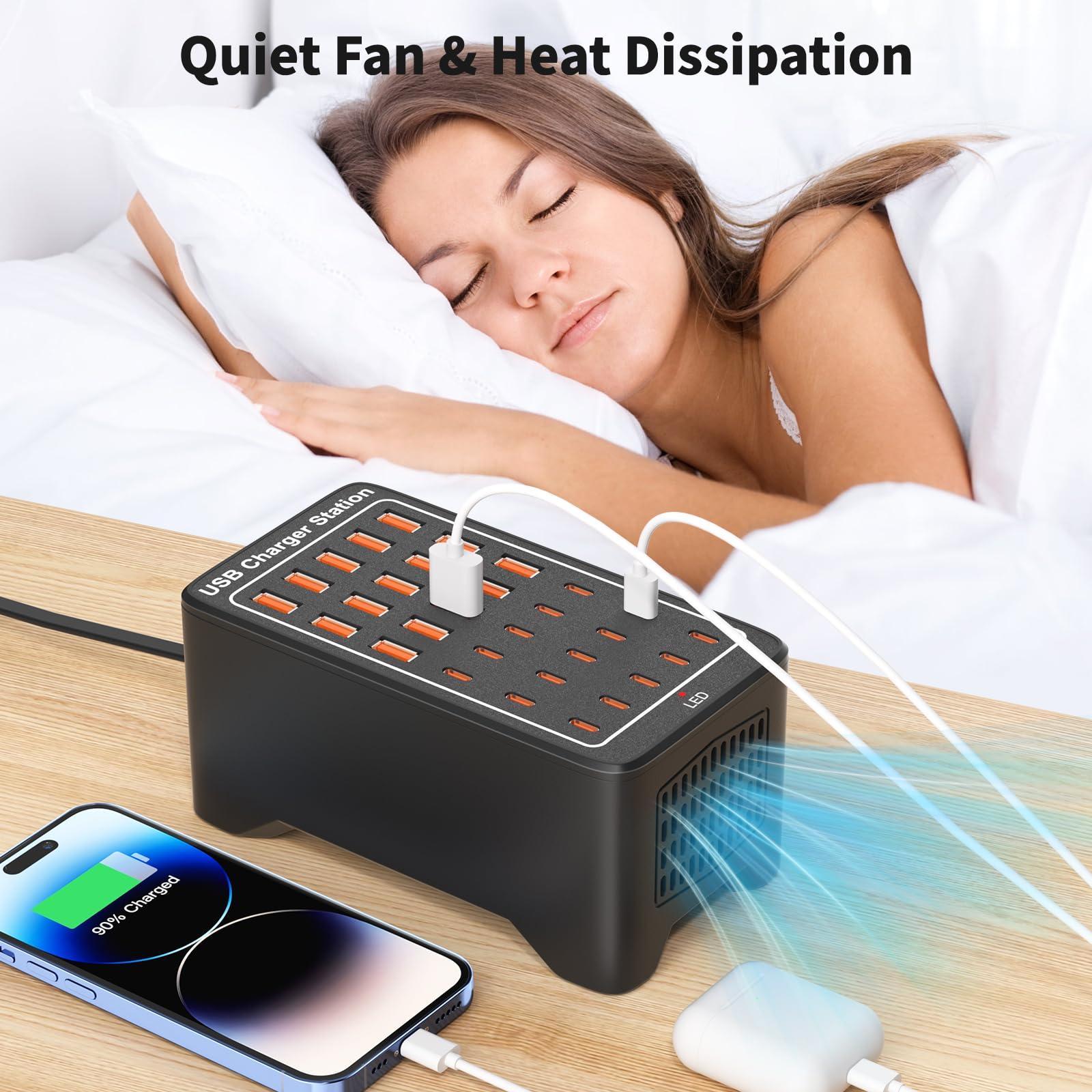 USB~C Charger Block, 150W(30A) 30 Port (15 USB A & 15 USB~C Port) Multiple USB Charging Station, Desktop USB Wall Charger Compatible with iPhone, iPad, Tablets, Smartphones - Image 6