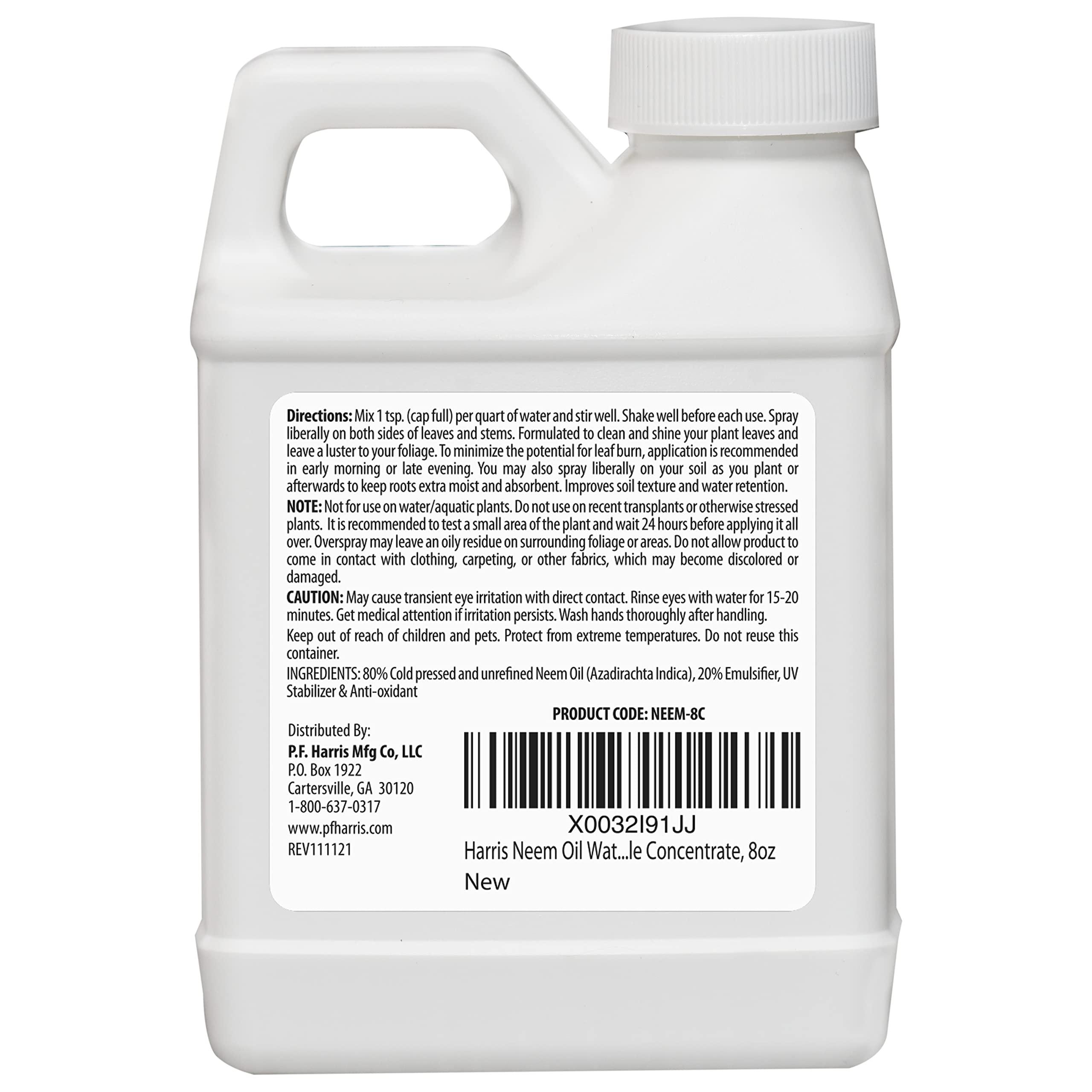 HARRIS Neem Oil Cold Pressed Water Soluble Concentrate, Makes 12 Gallons, 8oz - Image 8