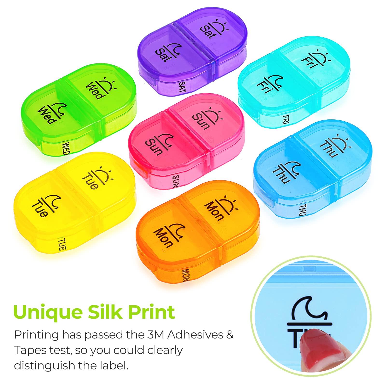 AUVON Pill Box 2 Times a Day, Weekly Pill Organizer AM PM with 7 Daily Pocket Case to Hold Vitamin, Medicine, Medication, and Supplement - Image 5
