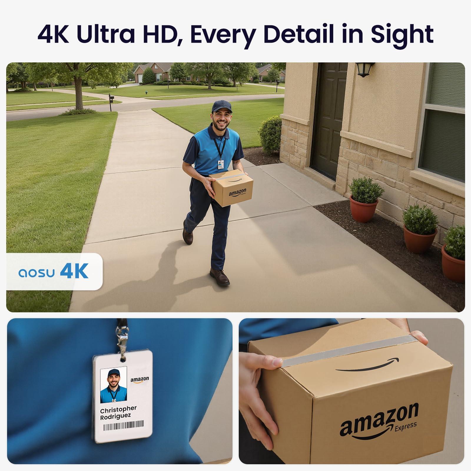 AOSU AI Security Cameras Wireless Outdoor, 6-Cam Kit, 4K Smart Home Security System with HomeCortex, AI Face Recognition & Behavior Detection, 16TB Expandable Local Storage, Integrated Solar Panel - Image 4