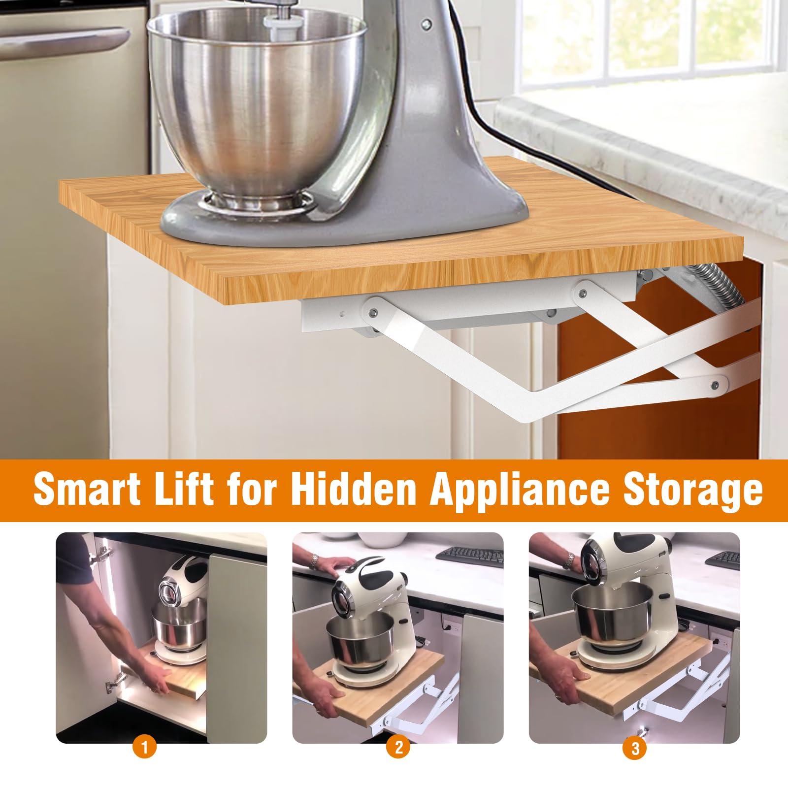 Zipcase Kitchen Appliance Lift，Mixer Lift for Cabinet with Soft-Close Holds Up to 45 lbs, Minimum Applicable Cabinet Size 20"H * 13"W*15"D - Image 3