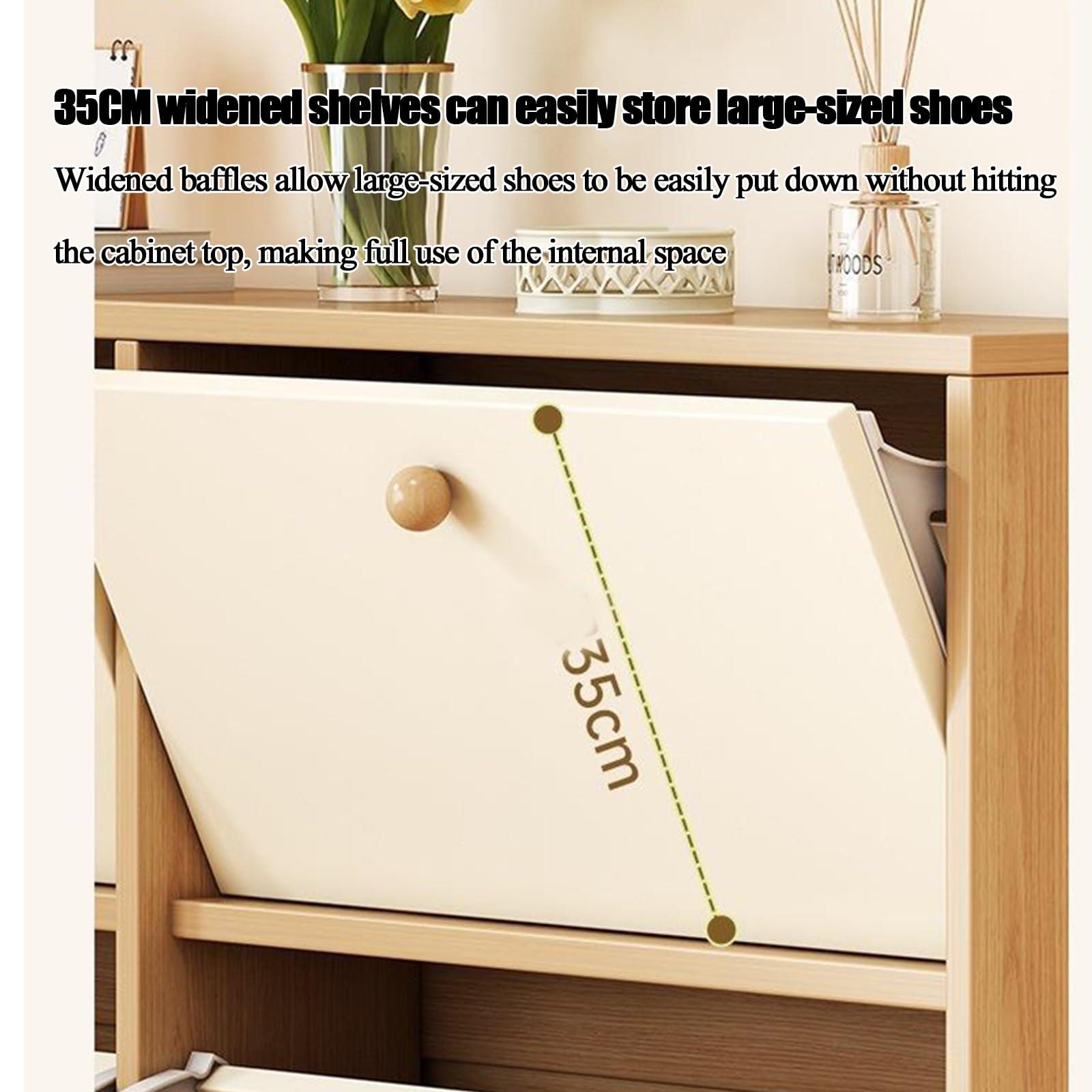 XCHEN Small Kitchen Cabinet，Kitchen Appliance Storage,Ultra-Thin flip-top Shoe Cabinet, Porch Cabinet, Simple Shoe Rack(80 * 17 * 118.5cm/31.5 * 6.69 * 46.65in) - Image 8
