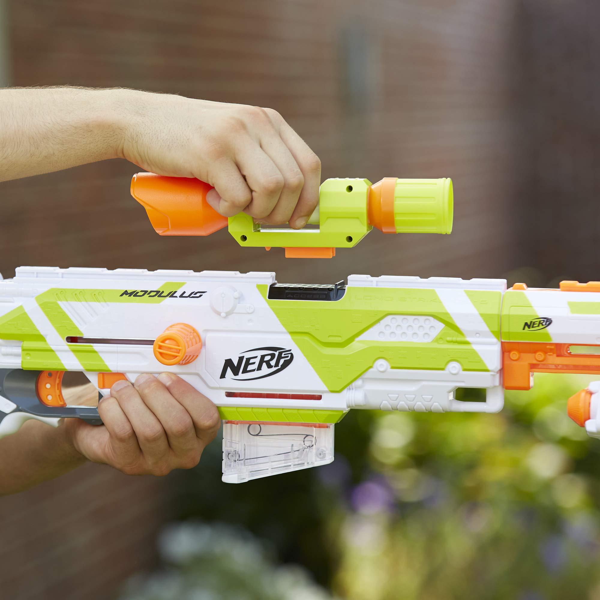 NERF Longstrike Modulus Toy Blaster with Barrel Extension, Bipod, Scopes, 18 Elite Darts & 3 Six-Clips (Amazon Exclusive) - Image 10