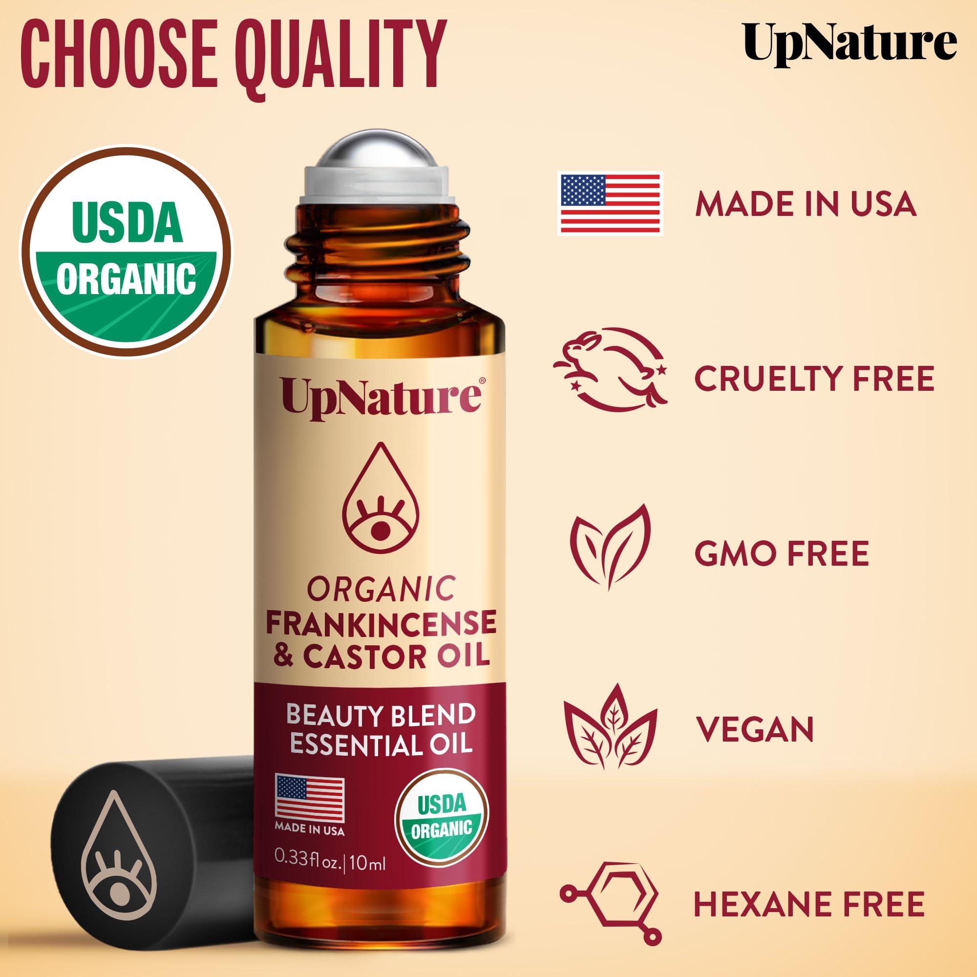 UpNature Beauty Essential Oil Blend Roll On - 100% Organic Castor Oil & Frankincense for Face - Wrinkles Dark Circles Under Eye Roller Ball Rollerball - Image 6