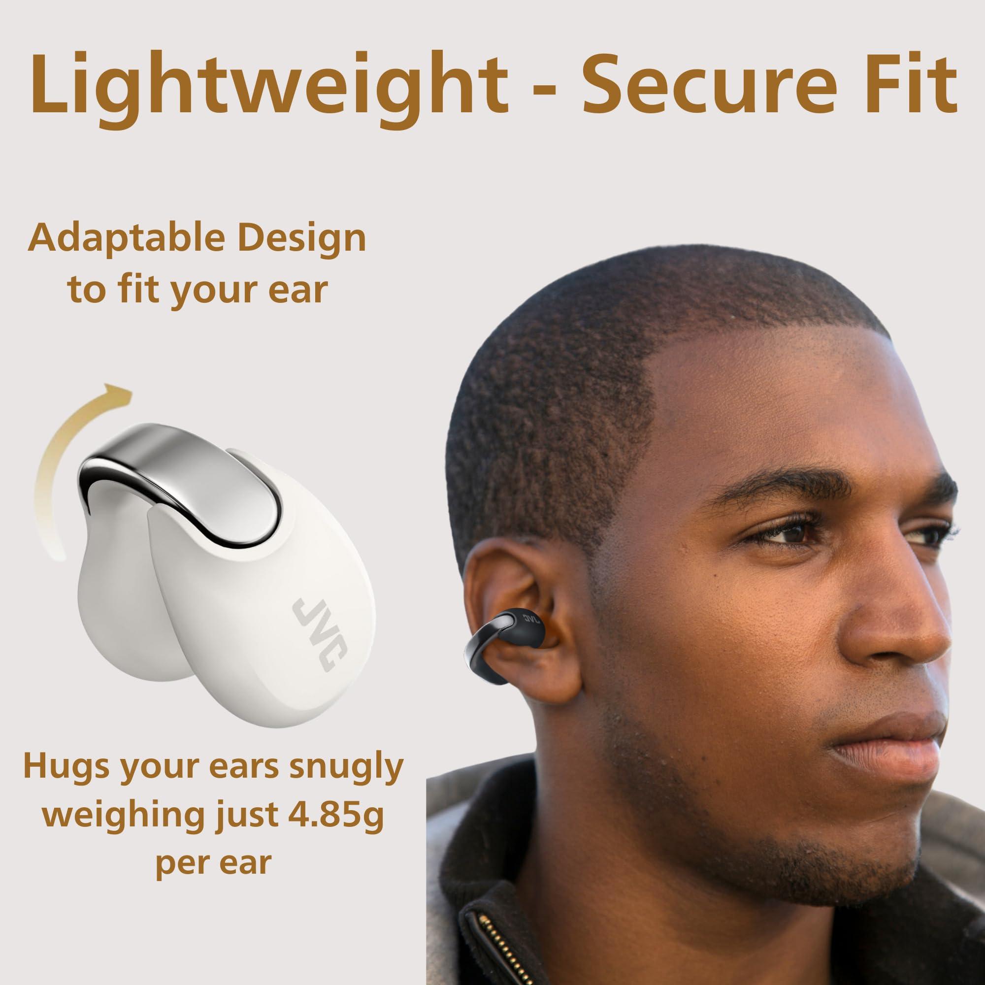 JVC Nearphones Open Ear True Wireless Headphones - Open Ear Earbuds - Bluetooth 5.3-24H Playback - IPX4 Water Resistant - Built-in Mic - Awareness & Comfort - Ear Clip Earbuds - HANP1T - Image 4
