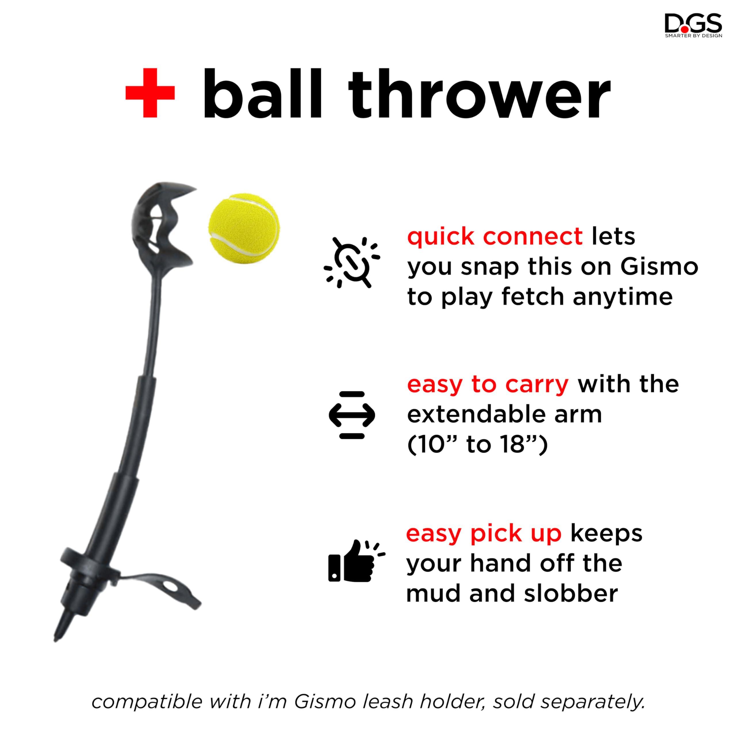 Dog Gone Smart Pet Products Gismo Ball Launcher for Dogs - Telescopic Ball Thrower with 100 Feet Range Plastic Toy - Ergonomic Design | No Slobber Pick-Up for Cleaner Fetch, Attaches to Leash Handle - Image 3