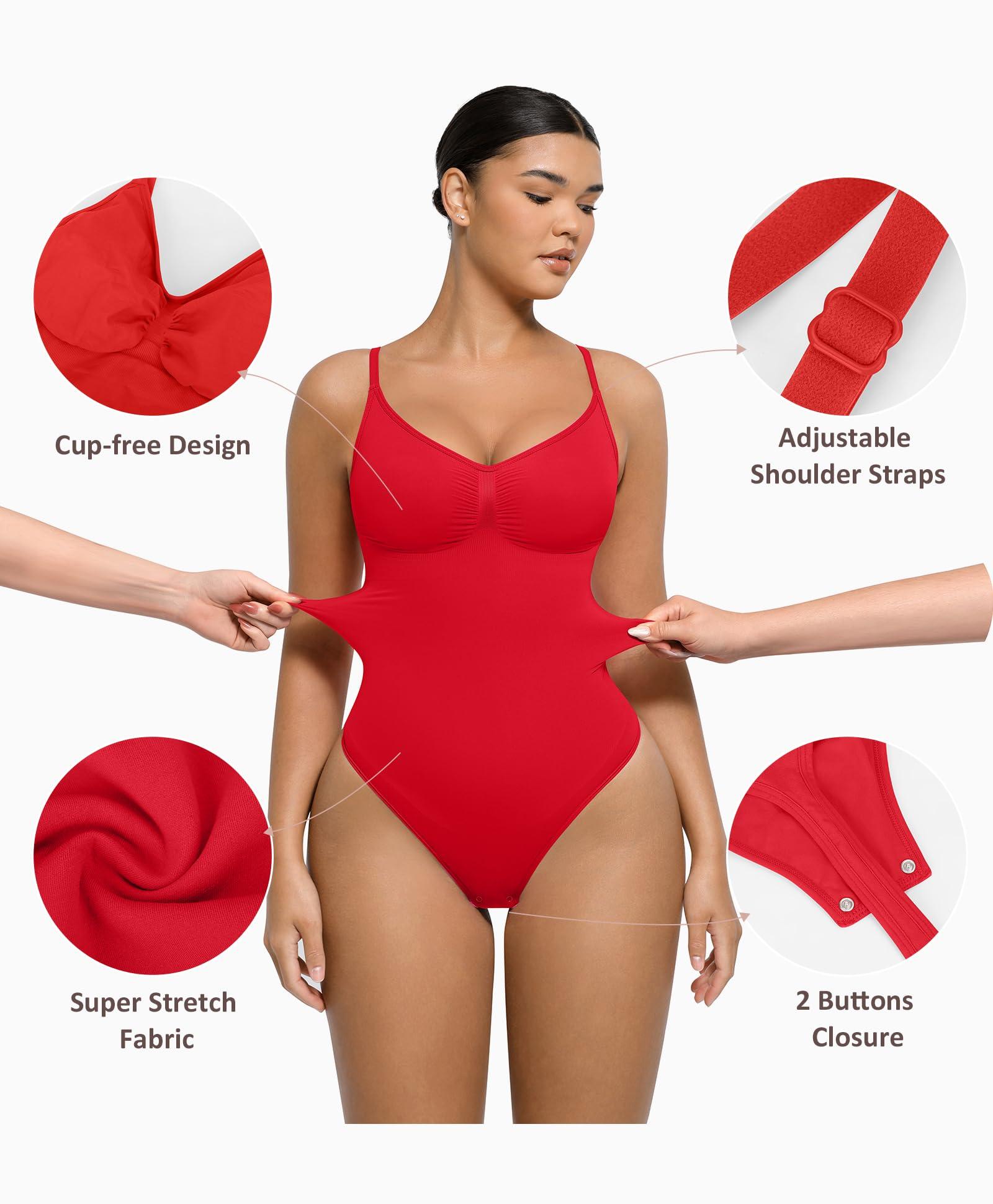 FeelinGirl Shapewear Bodysuit for Women Tummy Control Sculpting Shaper Thong Seamless Snatched Waist Shaper Body Suit - Image 4