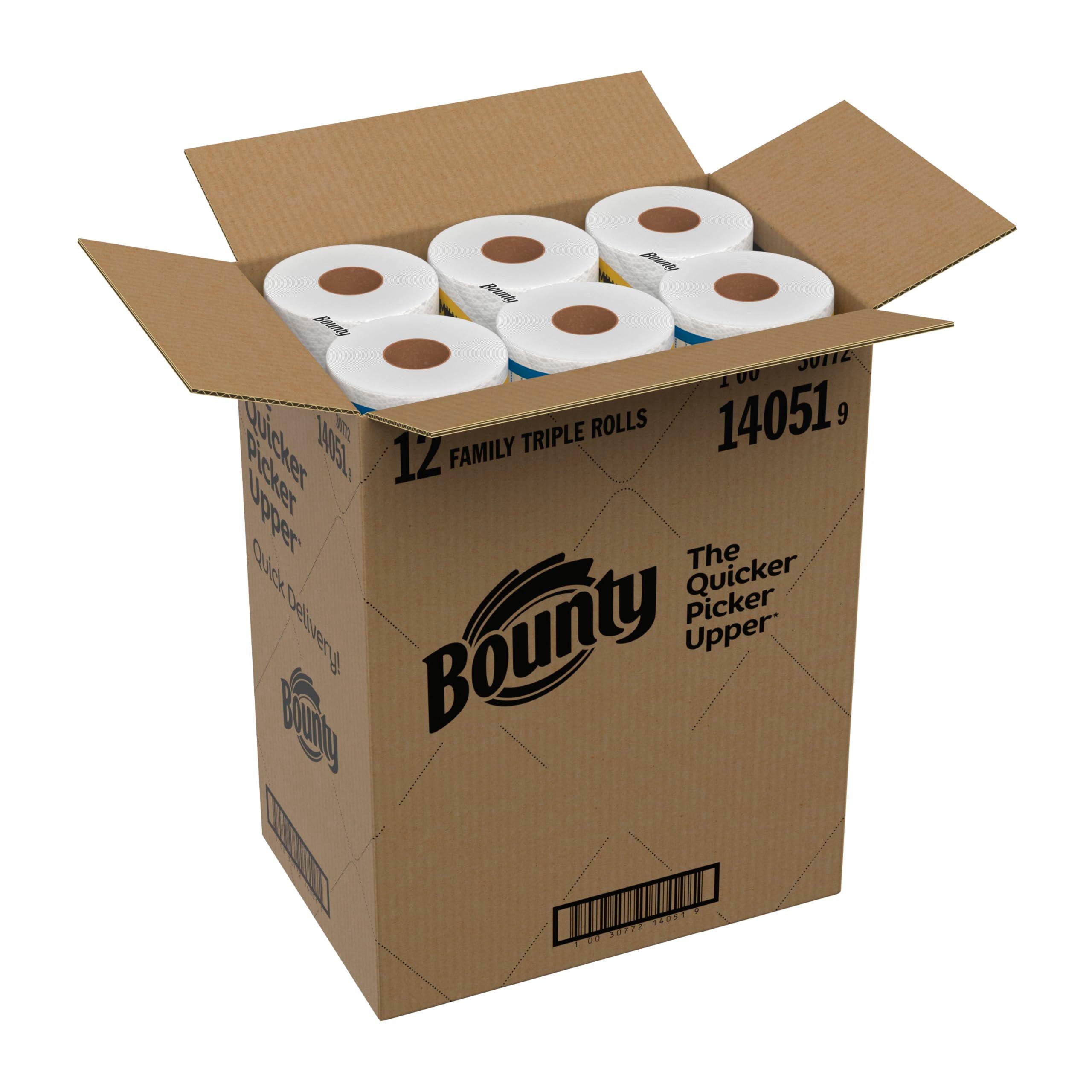Bounty Quick-Size Paper Towels, White, 12 Family Triple Rolls = 36 Regular Rolls - Image 10