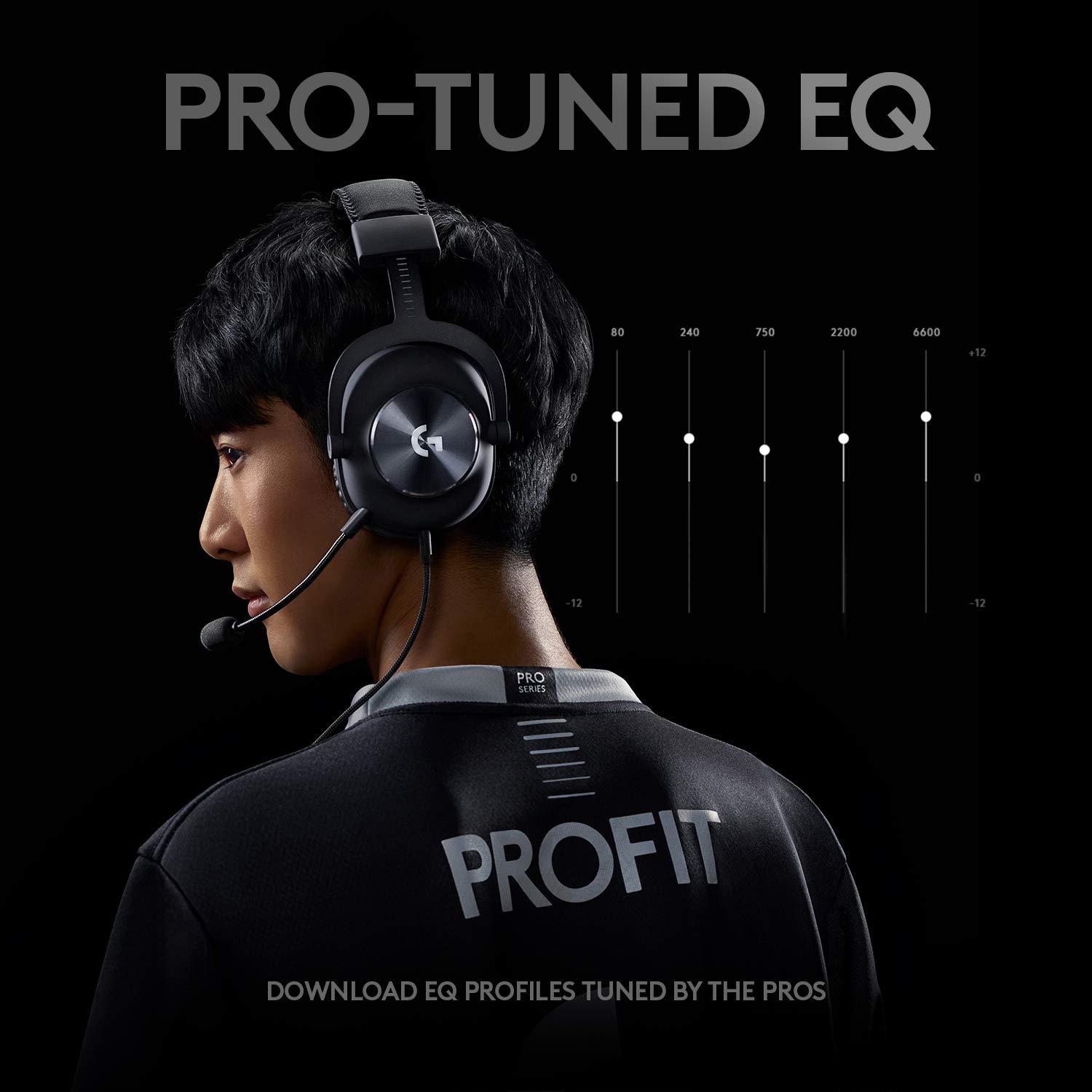 Logitech G Pro X Wired Gaming Headset: Blue VO!CE Detachable Boom Mic, DTS 7.1, 50 mm Drivers, USB/3.5mm Aux, Spare Memory Foam Ear Pads, USB DAC & Bag Included, for PC, Xbox, PS5, PS4 - Black - Image 8