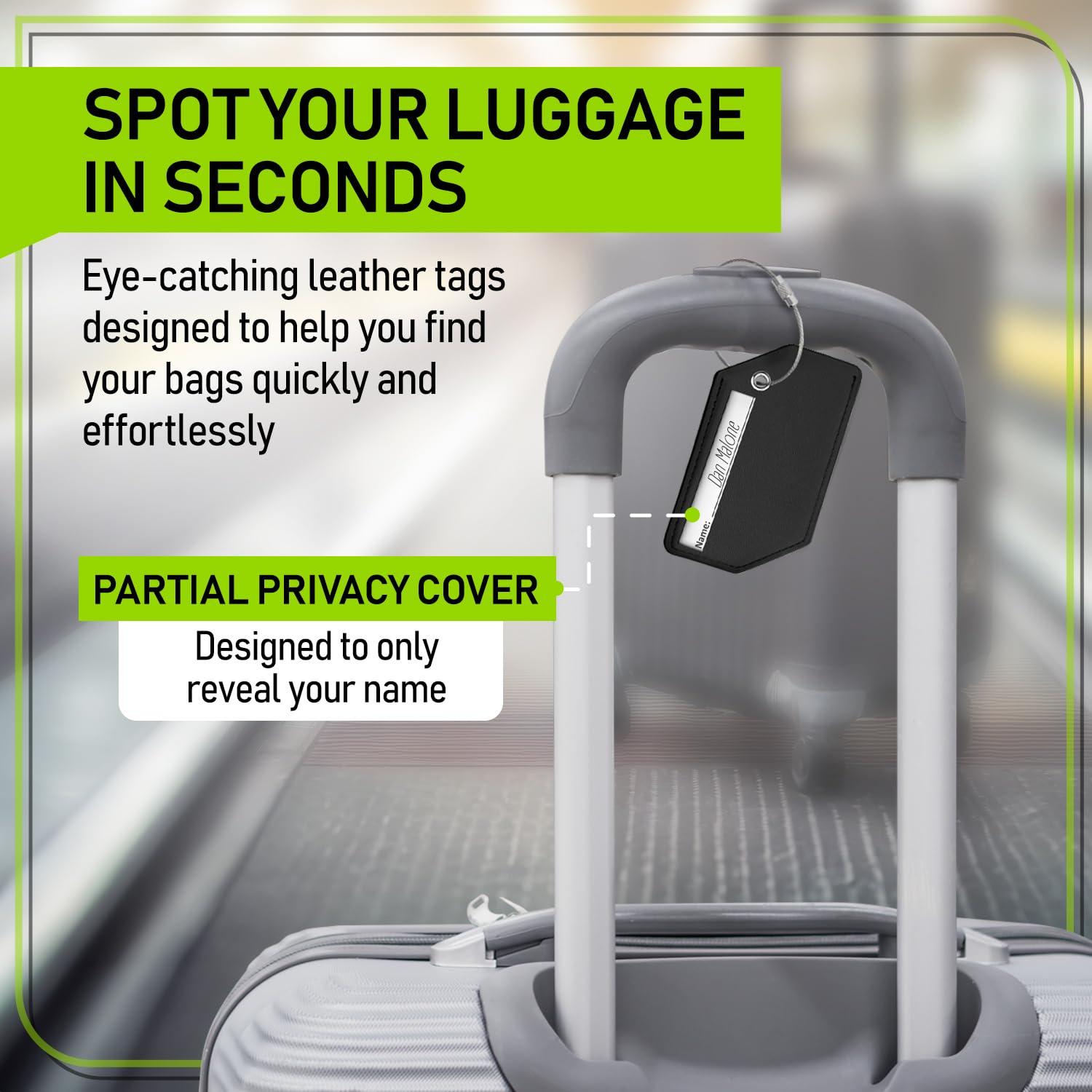 Untethered 4-Pack Luggage Tag Set | Durable Luggage Tags for Suitcases & Travel Bags | Bag Tag & Name ID Identifiers | Suitcase Tags for Easy Luggage Identification - Image 4