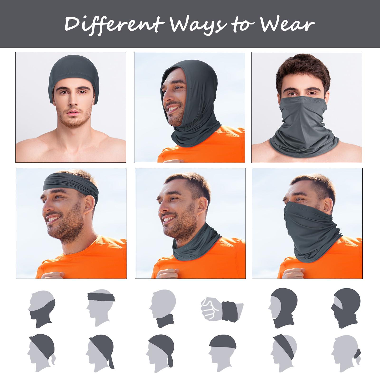 Geyoga 6 Pieces Summer UV Protection Cooling Neck Gaiter Face Clothing Neck Gaiter Mask Scarf Sunscreen Breathable Bandana - Image 3