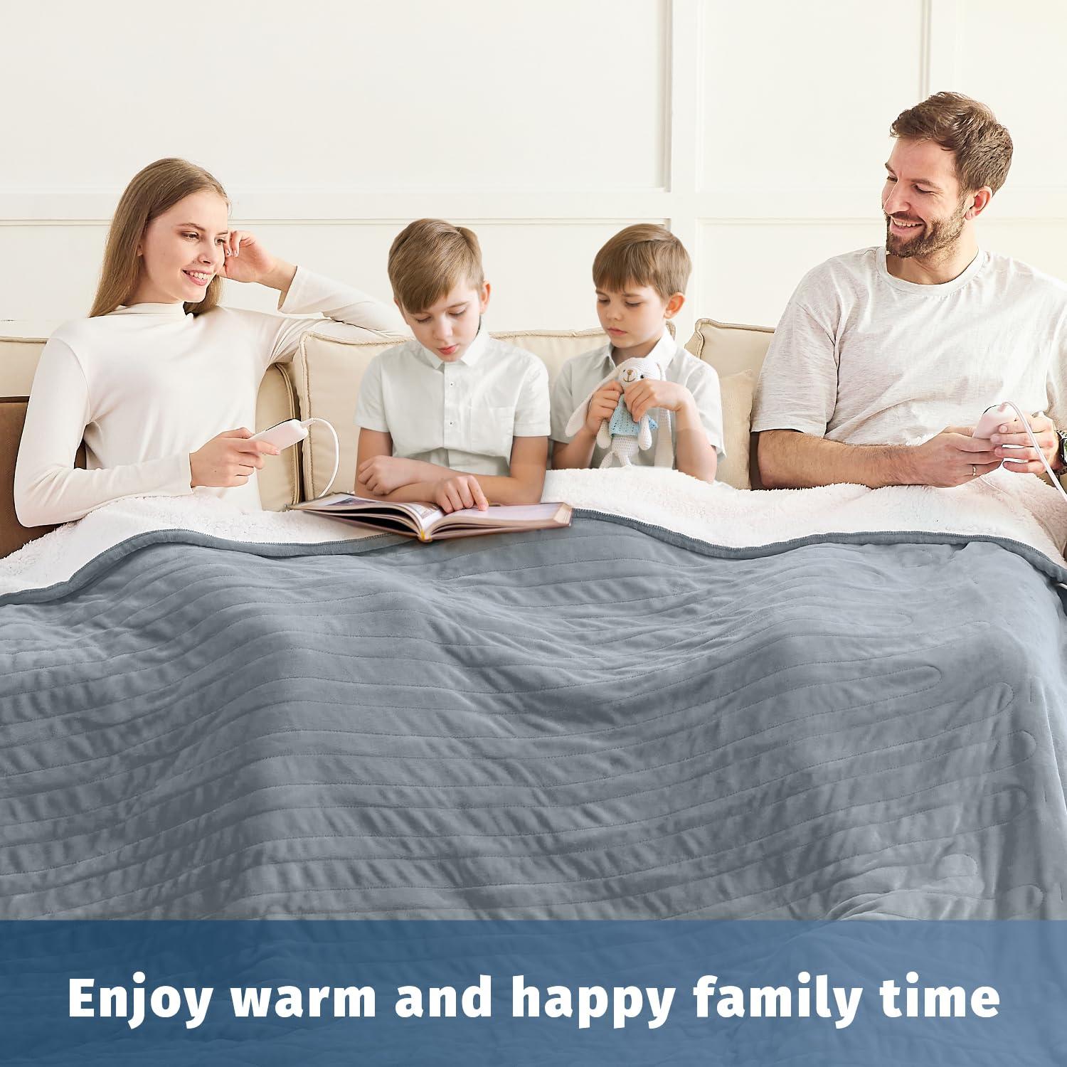 Heated Electric Blanket Queen Size - 84" x 90" Heating Blanket with Dual Control, 10 Levels & 8 Hours Auto Off, Soft Warm Flannel Gift with Over-Heat Protection, ETL & FCC Certified - Image 5