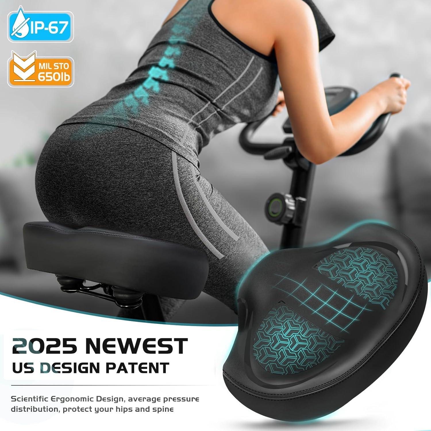 2024 New Noseless Bike Seat Cushion for Men & Women - Extra Padding & Comfort Wide Bicycle Seat, Oversized Comfortable Saddle for Peloton Bikes, Exercise Bikes, Electric Bikes, Cruiser Bikes - Image 8