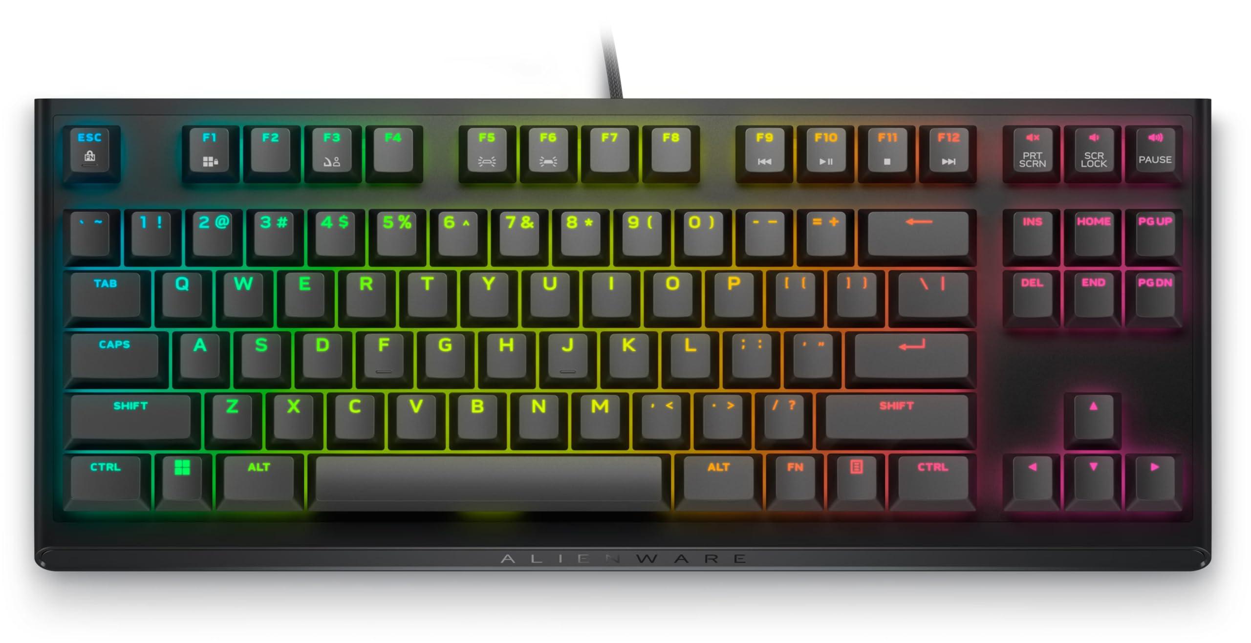 Dell Alienware Tenkeyless Gaming Keyboard - AW420K (Dark Side of The Moon), AlienFX RGB / 16.8 Million Colours, Adjustable Height, CHERRY MX Red - Image 3
