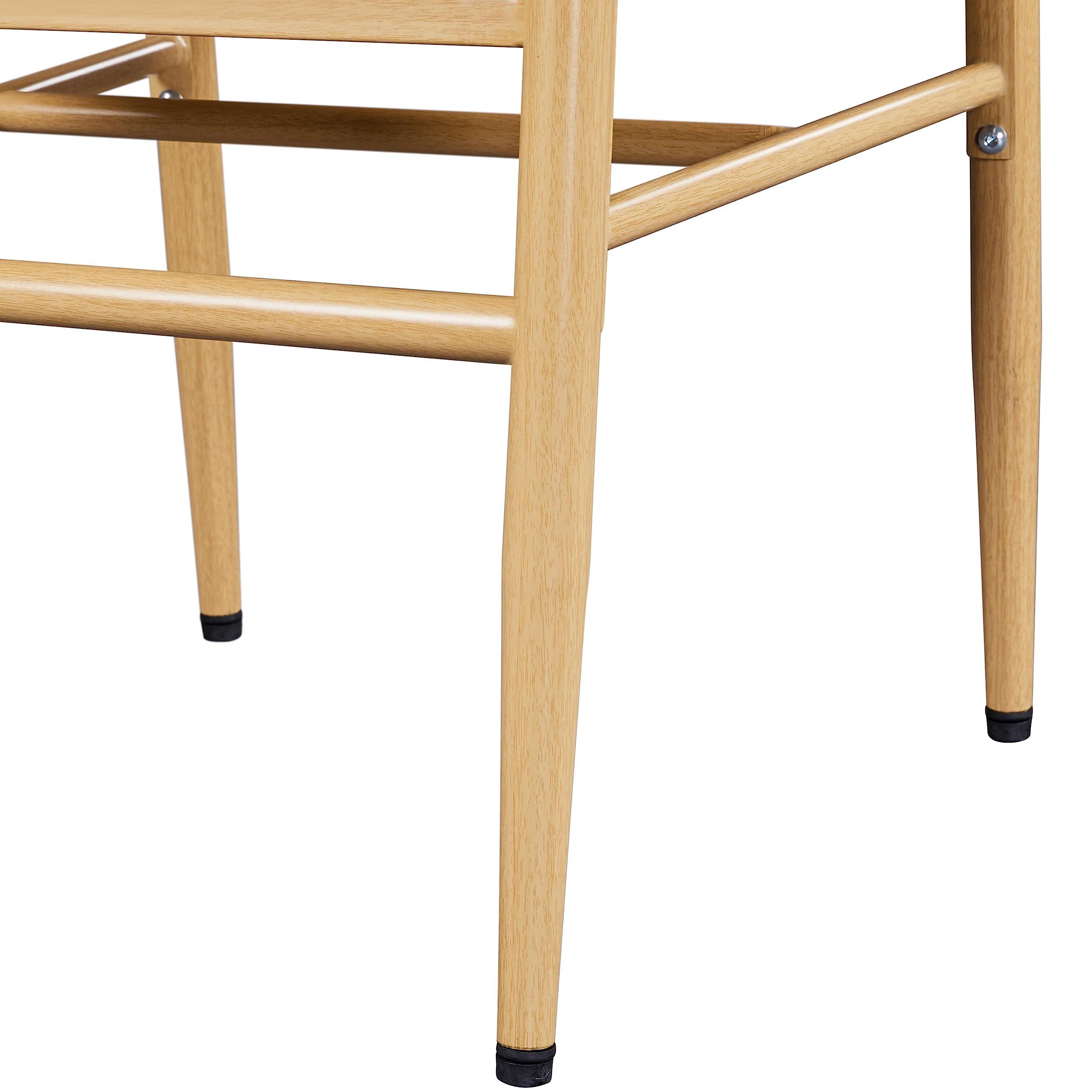 Yaheetech Weave Dining Chairs Set of 4 Mid-Century Modern Dining Room Chairs Weave Hemp Seat, Wood Color - Image 8