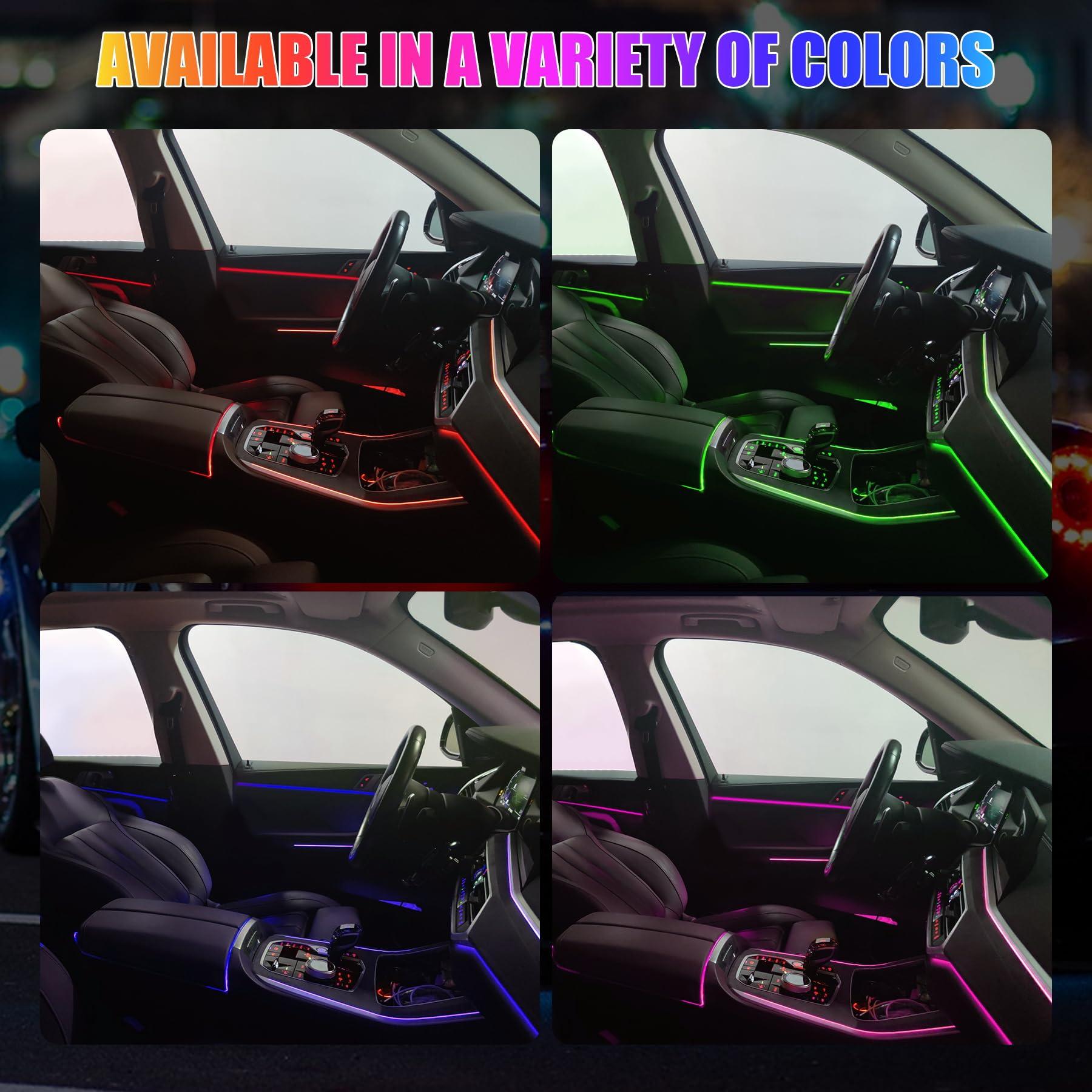 LivTee Smart LED Car Lights Interior with USB Port, LED Strip Fiber Optic Ambient Lighting Car, Wireless App Control, Sync to Music, Car Decorations Interior Accessories Gifts for Women Men, 6 in 1 - Image 6