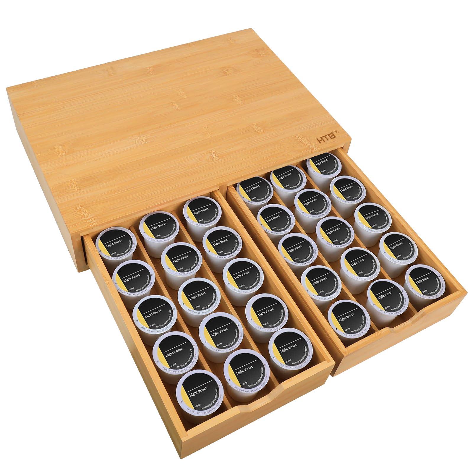 HTB K Cup Holder Compatible with K Cups,Coffee Pod Holder Holds Up 30 Cups,K Cup Organizer Storage Drawer - Image 7