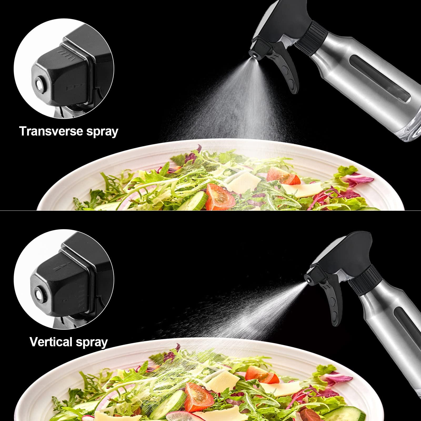 Micyples Oil Sprayer for Cooking,Stainless Steel Olive Oil Mister for Air Fryer Black Nozzel Dispenser Bottles Fat Reduction Glass Oil Control Spray Pot 6.35oz(180ml) Capacity - Image 2