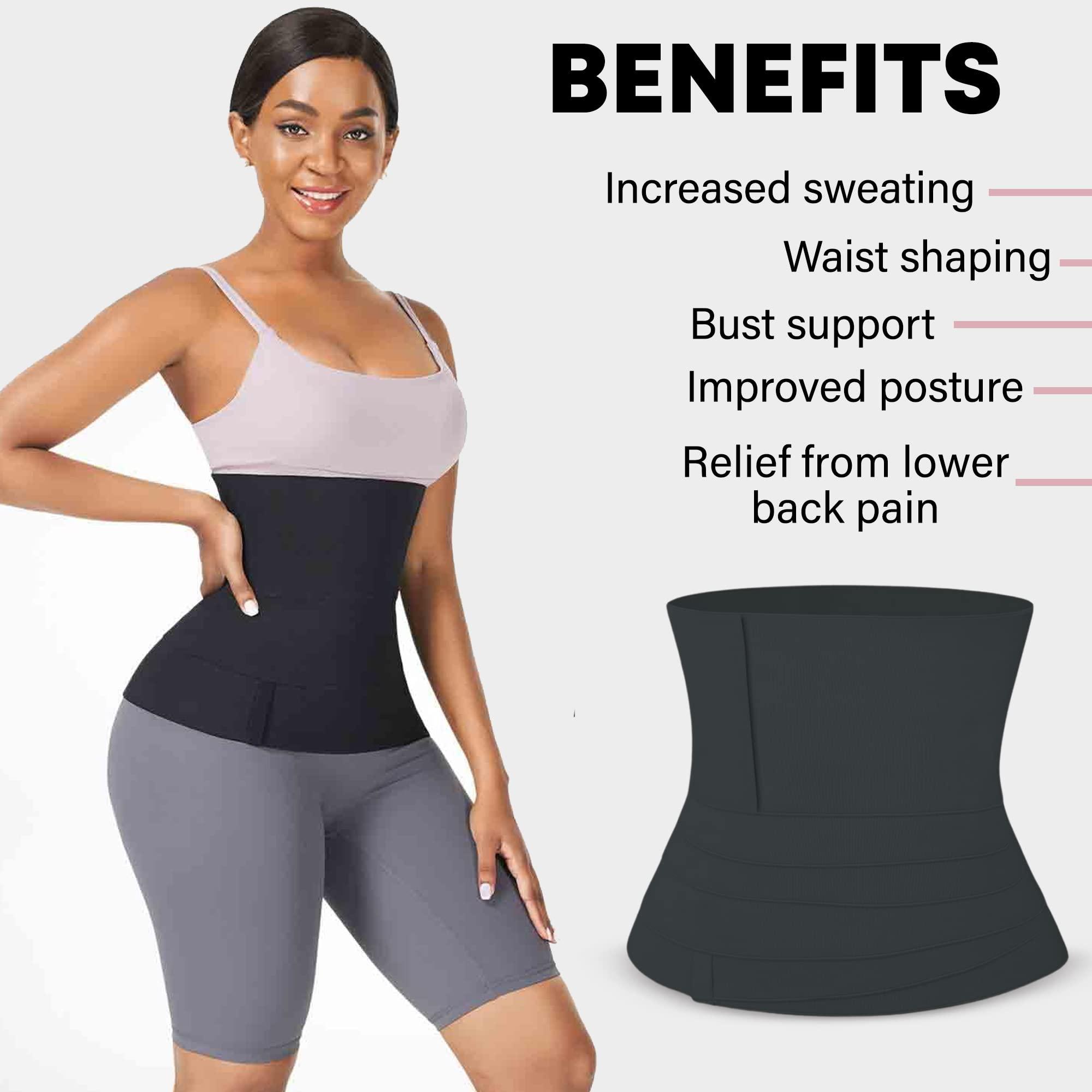 Soo slick Waist Trainer for Women Lower Belly Fat - Bandage Wrap Sauna Belt Compression Tummy Control Belt Plus Size Snatch Me Up Bandage Wrap Waist Trimmer Black - Image 4