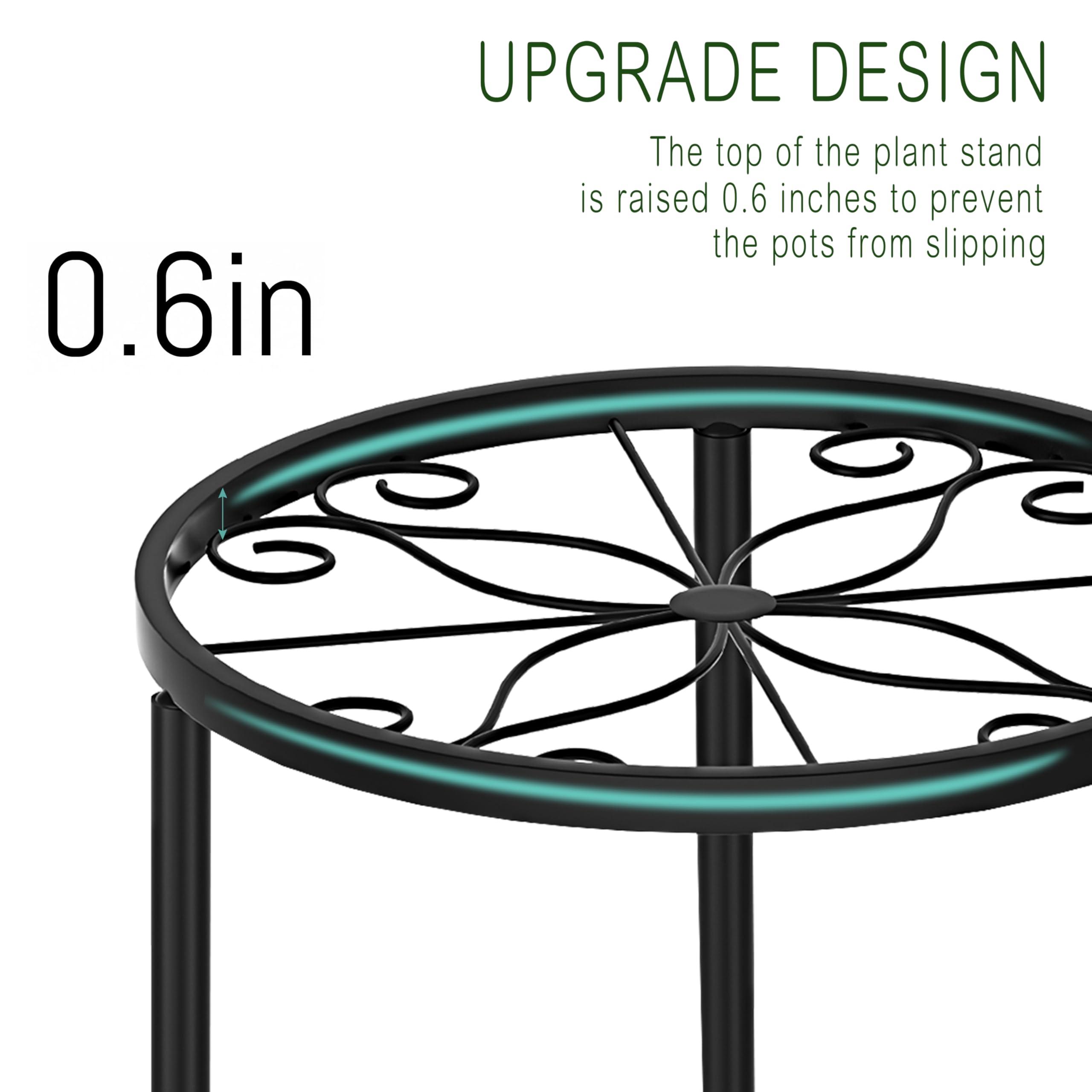 CADANI 5-Pack Metal Plant Stands for Outdoor Indoor, Anti-Rust Iron Flower Pot Stand, Heavy Duty Plant Pot Shelf for Multiple Plant, Decoration Racks for Home, Patio & Garden - Image 4