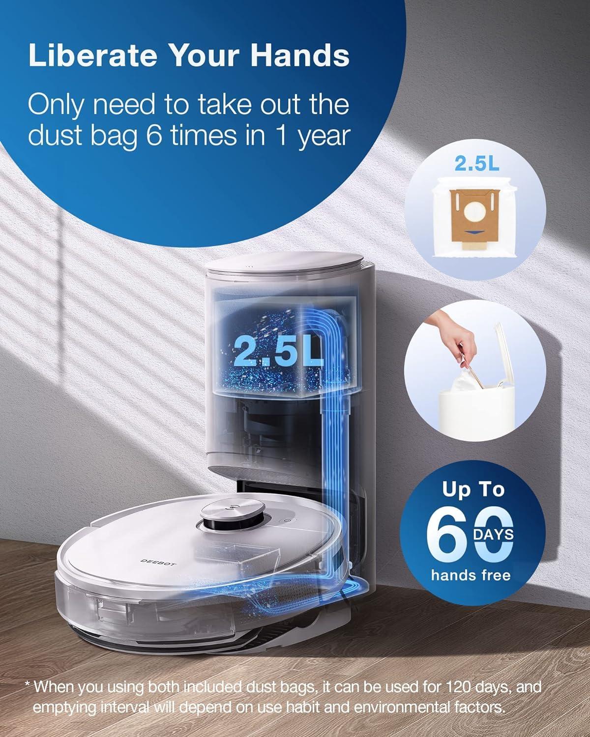 ECOVACS DEEBOT TEO+ Robot Vacuum and Mop Combo with Auto-Empty Station, Precision Laser Mapping, 3D Maps, Oscillating Mopping, 3000Pa Suction, Hands-Free Cleaning for Up to 60 Days - Image 6
