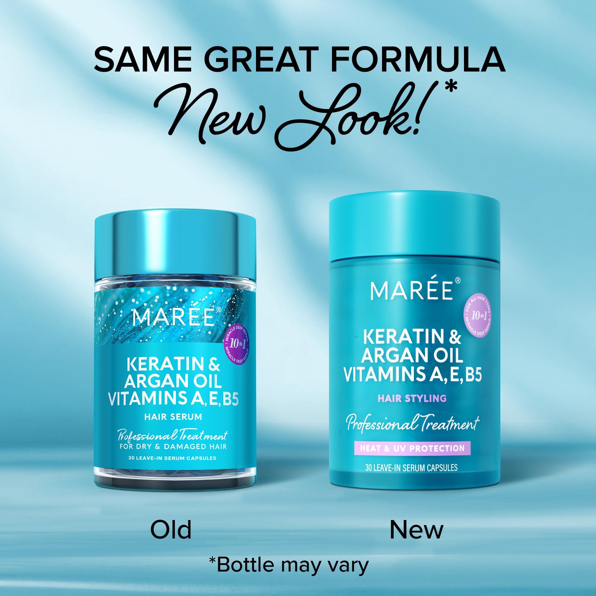 MAREE Hair Oil for Frizzy - Hair Vitamins A, E & B Keratin Styling Capsules with Jojoba & Argan Oil - Anti Frizz Serum for Women - Frizzy, Damaged, Dry and Curly - Sérum Gotas & Aceite Para el Cabello - Image 6