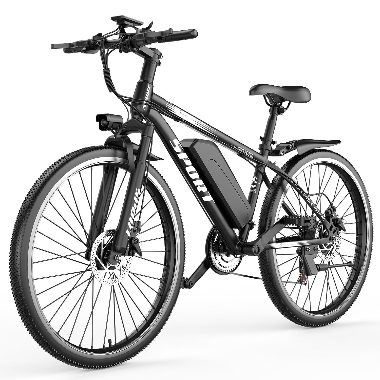 ASKGO G26 Electric Bike for Adults, 26" Electric Mountain Bike with 500W Peak Brushless Motor, Max 35-45 Miles 25MPH Electric Bicycles, Removable Battery, Ebike for Adults 7-Speed, LCD Display